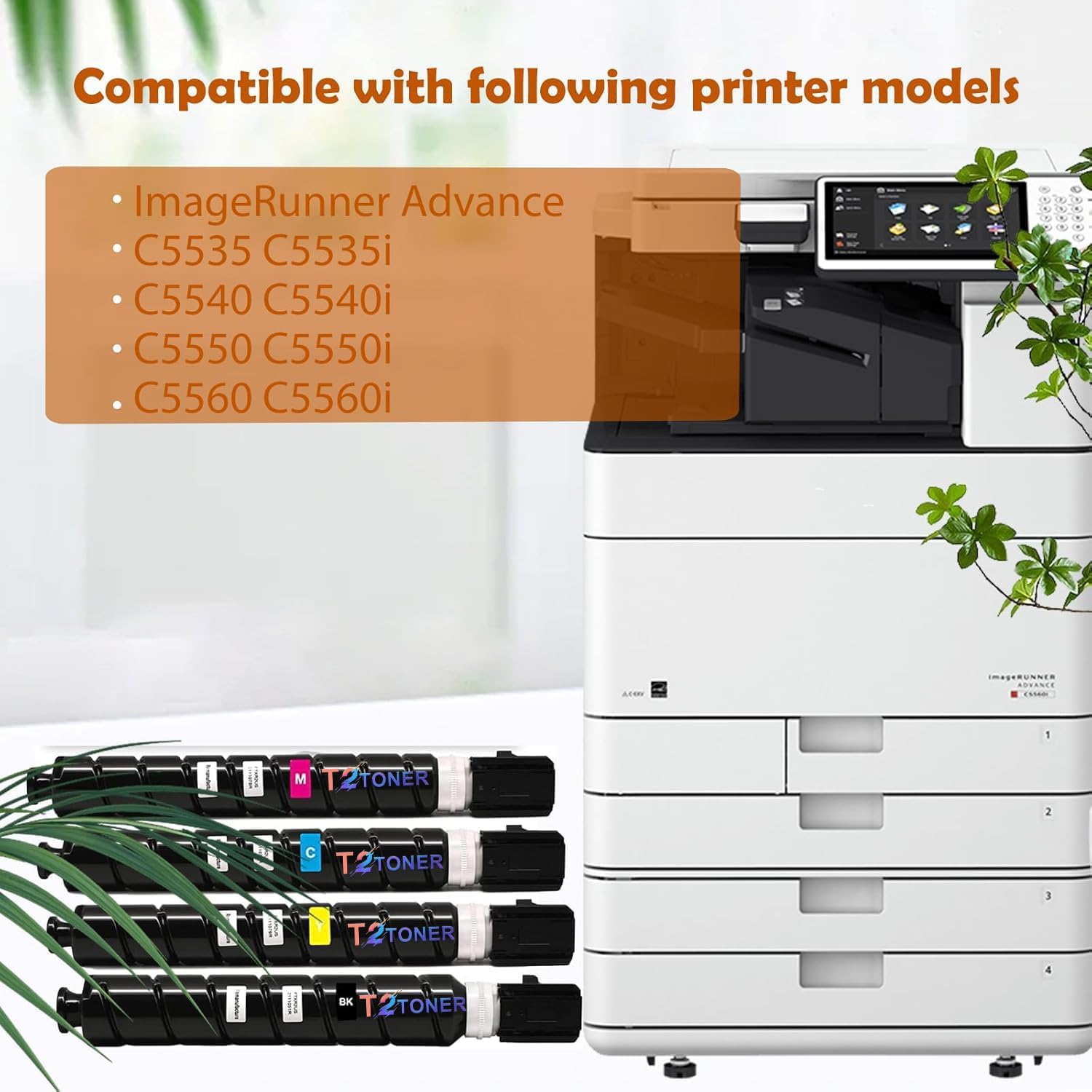 GPR-55 GPR55 Toner Cartridge Compatible for Canon GPR-55 Toner 0481C003 0482C003 0483C003 0484C003 for ImageRunner Advance C5535i C5535 C5540i C5540 C5550i C5560i Printer 4 Pack