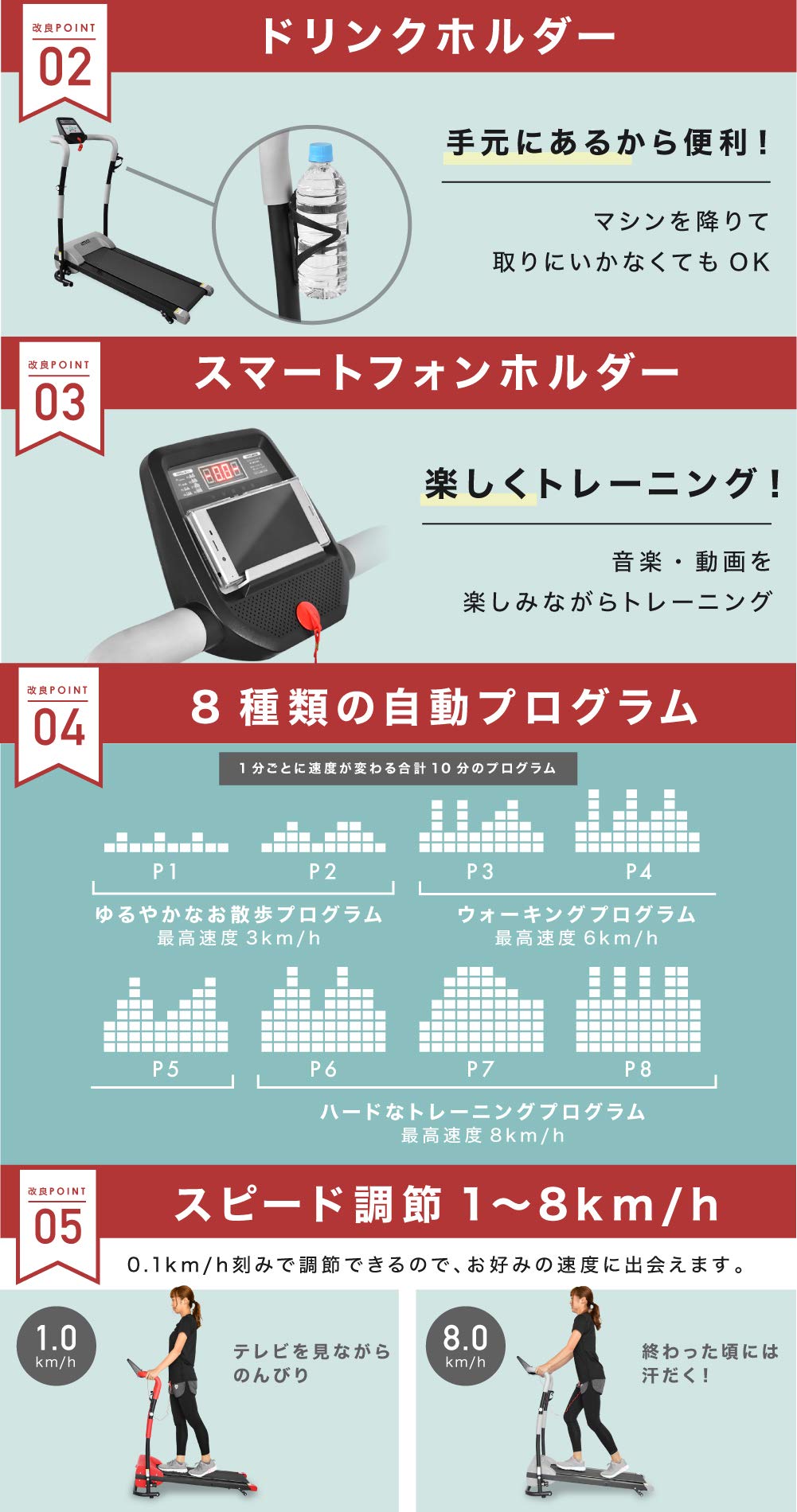 Amazon | ルームランナー 電動 MAX8km ランニングマシン ランニング
