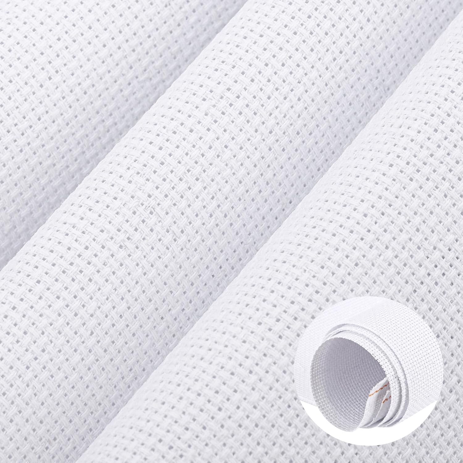 Needlepoint Canvas 39" X 59" Needlepoint Mesh 14 Mesh Blank Canvas White Cotton Cross Stitch Canvas for Embroidery, Cross Stitch and Knit Fabric