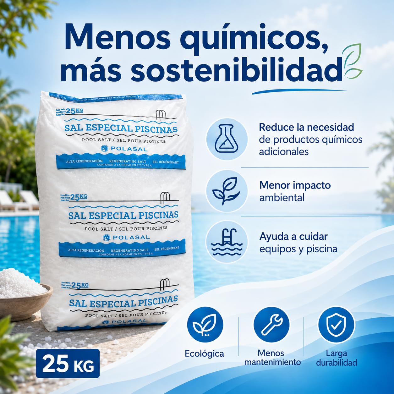 Sal Marina Piscinas CLORACIÓN Salina Saco de 25 kg