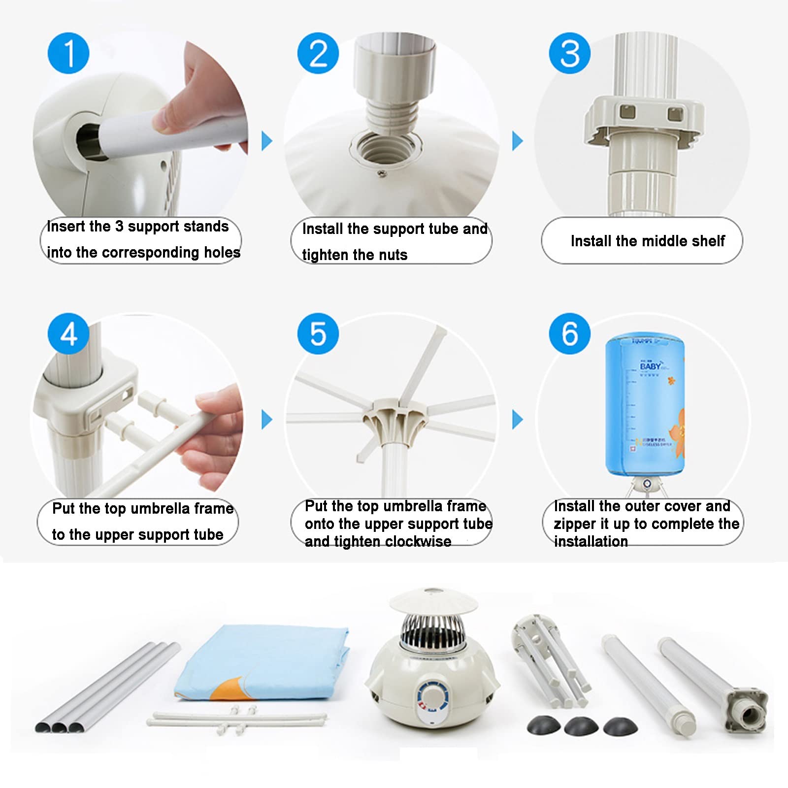 1000W Maison sèche-Linge électrique Portable Grande capacité Double Alliage d'aluminium économie d'énergie Humide intérieur séchage à l'air Chaud vêtements (Color : Pink)