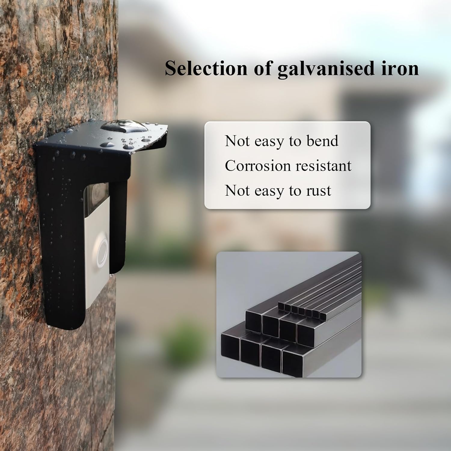 Doorbell Rain Covers for Outside,Doorbell Rain Cover Weatherproof, Metal Outdoor Keypad Cover,Access Control Reader Cover,Suitable for Camera Video Doorbells