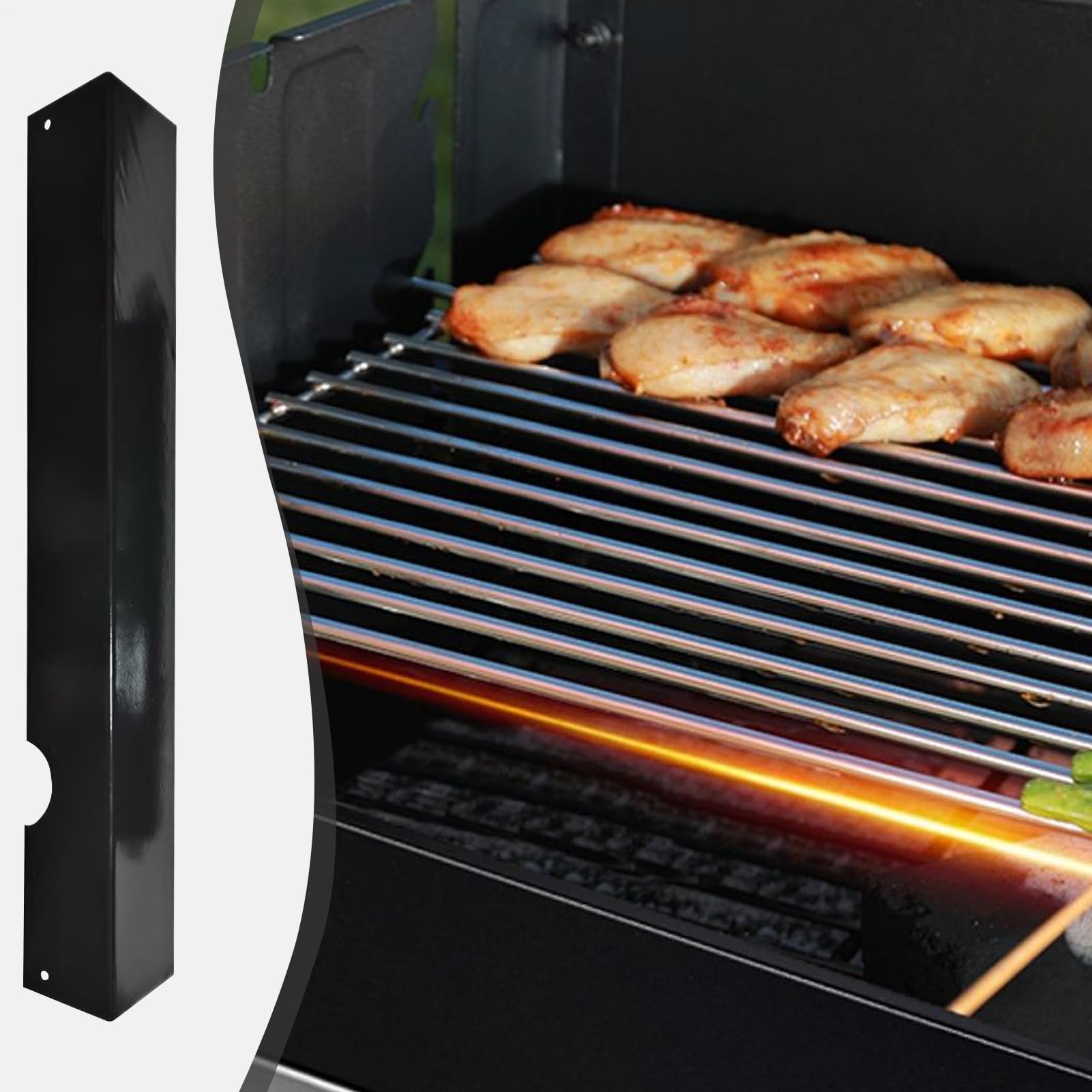 Generico Grill Replacement Heat Plates, Stainless Steel BBQ Shield Plates, Easy To Clean Flamme Tamer Burner Cover for Patio Backyard Picnics Hiking Garden Backpacking 17.09x2.99x2.09 Inches