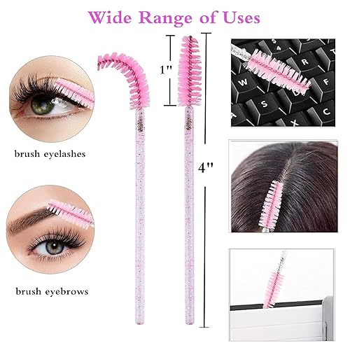 Miniatura 5 de Shmian Kit de limpieza de pestañas, mini ventilador portátil rosa para secador de pestañas y cepillo de limpieza de extensiones, ventilador