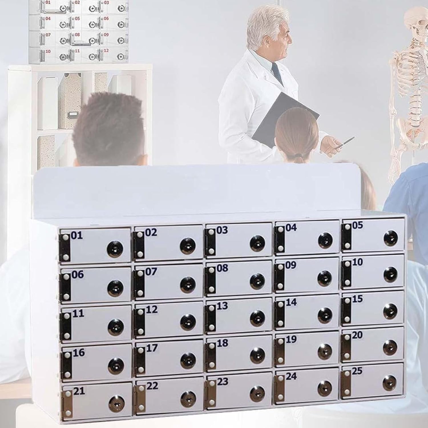 Cell Phone Locker Box with 40 Slots, Mobile Phone Storage Cabinet for Office, School & Classroom, Secure Safe Deposit for Phones, Durable & Organized Cell Phone Storage Solution