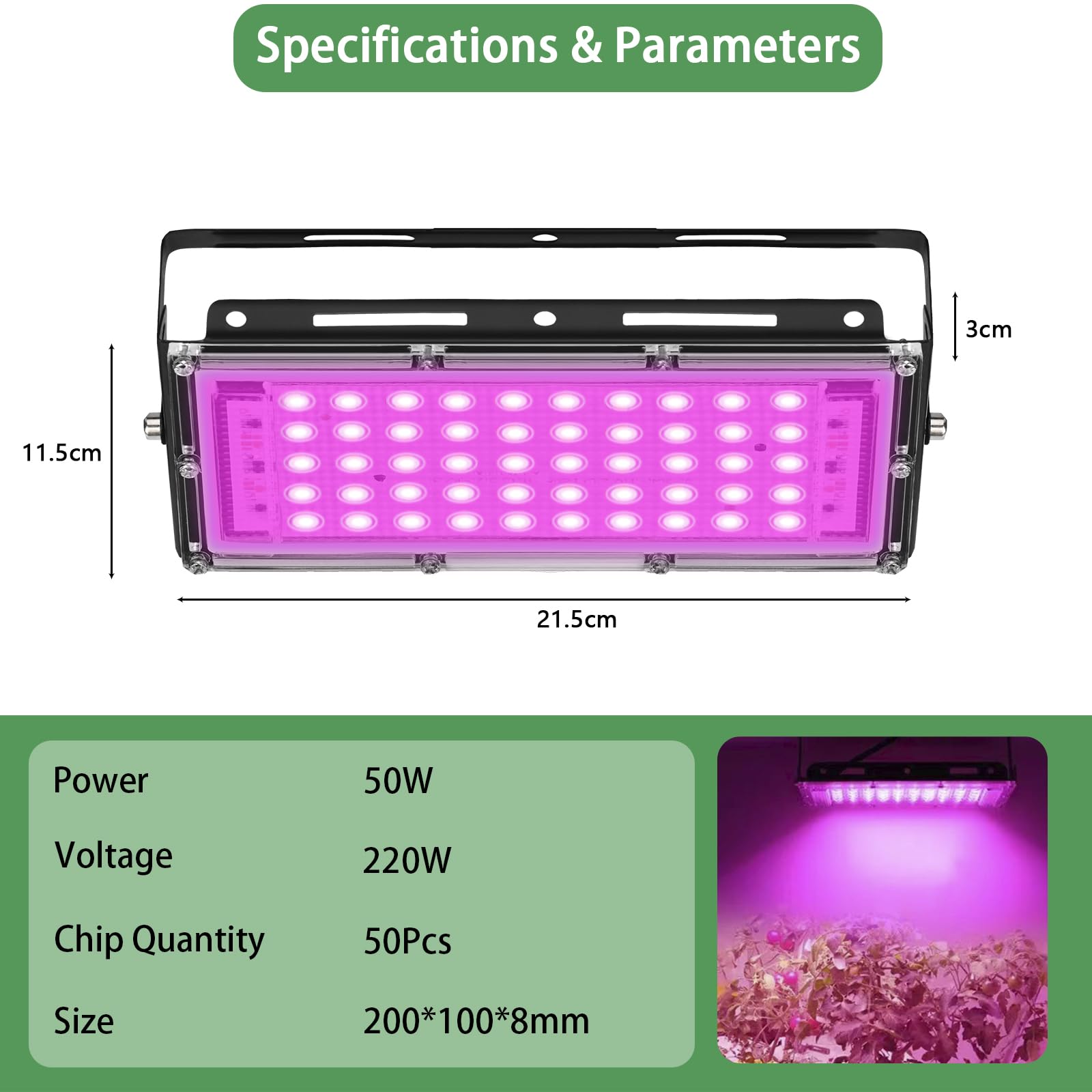 Lamparas de cultivo LED regulable, Grow light Focos LED Cultivo interior Lampara LED Cultivo para plantas de interior, invernadero exterior, vegetales y flores (B)
