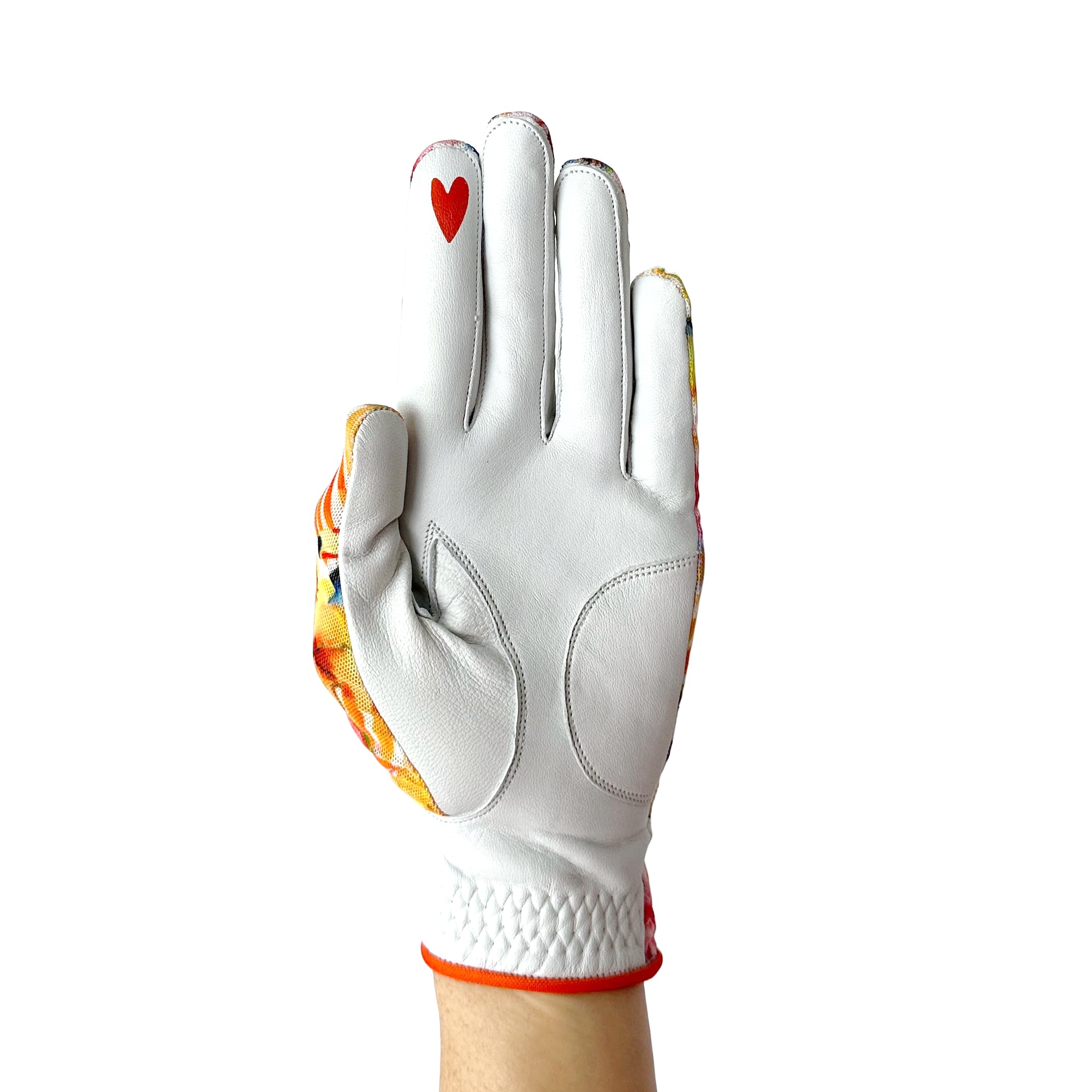 Hand Candy Golf Glove – Premium Cabretta Leather – “Tropical Toucan” – Left Hand Women's Golf Glove with Matching Ball Marker (Medium)