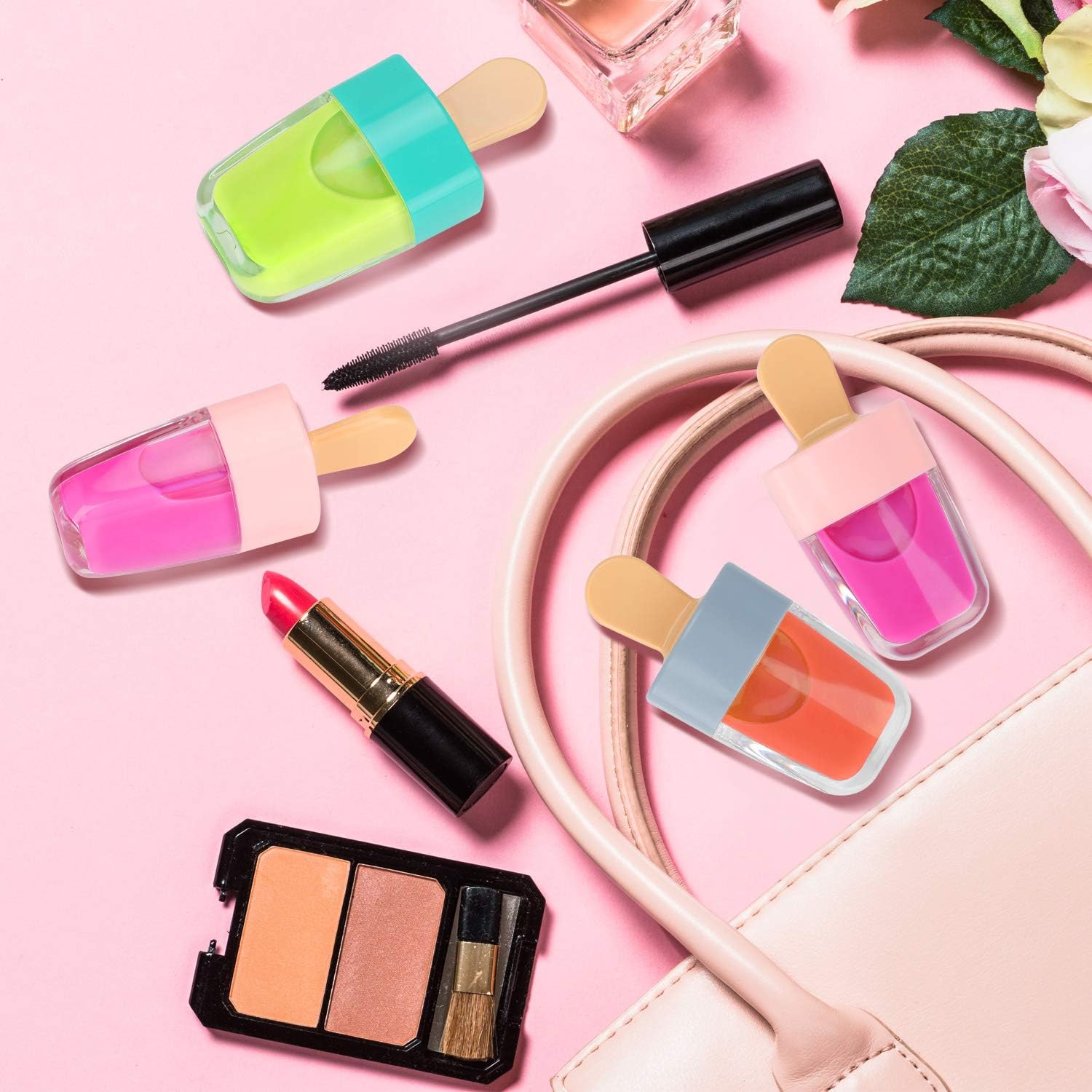 RONRONS 30 Pack 8ml (0.27oz) Cute Ice Cream Shaped Lip Gloss Tubes with Applicator Wands, Refillable Empty Lip Gloss Containers for DIY Lip Gloss, Bulk Wholesale for Small Business