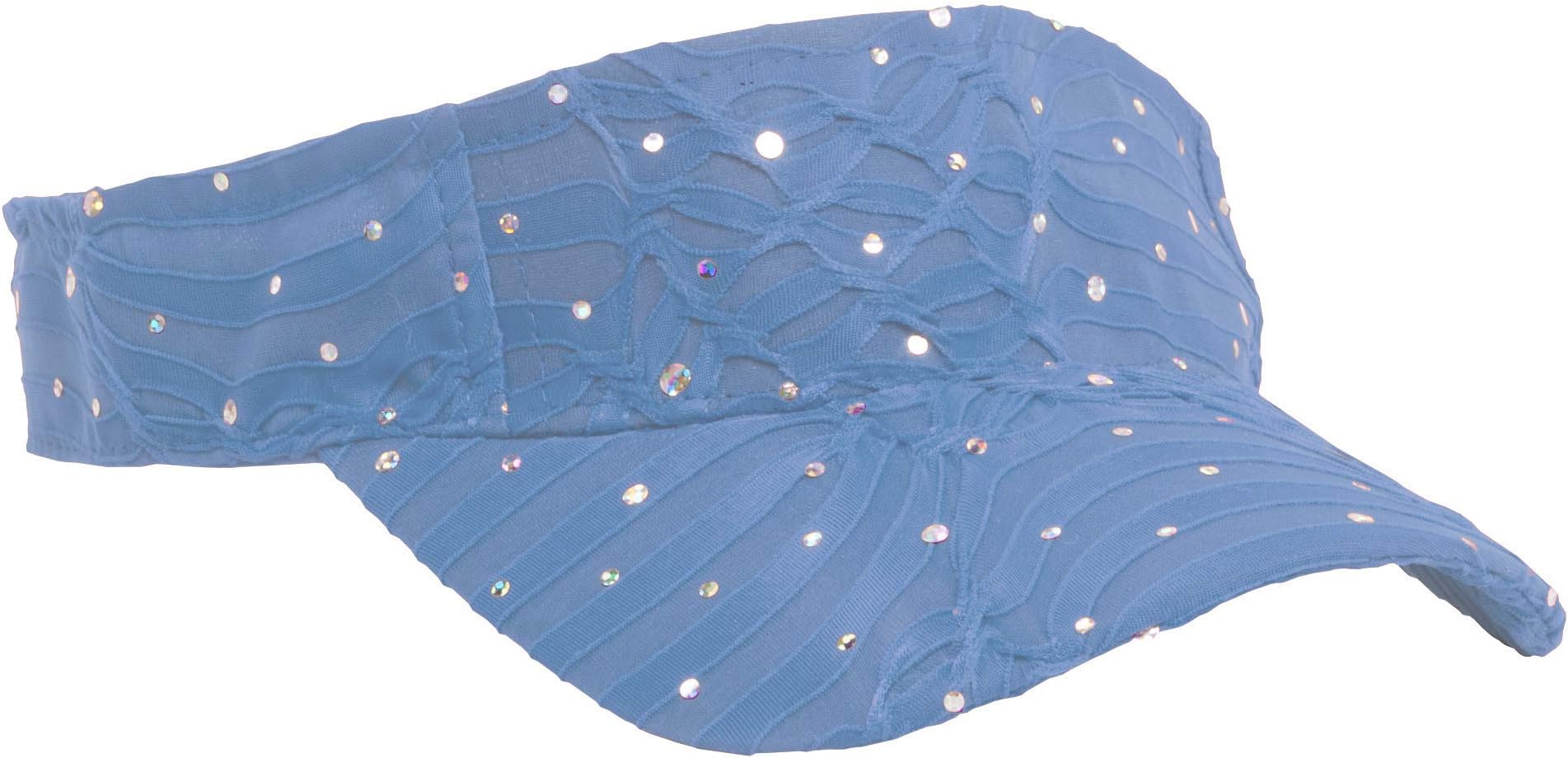 GreatlookzGlitter Sequin Visor for Ladies, Light Blue