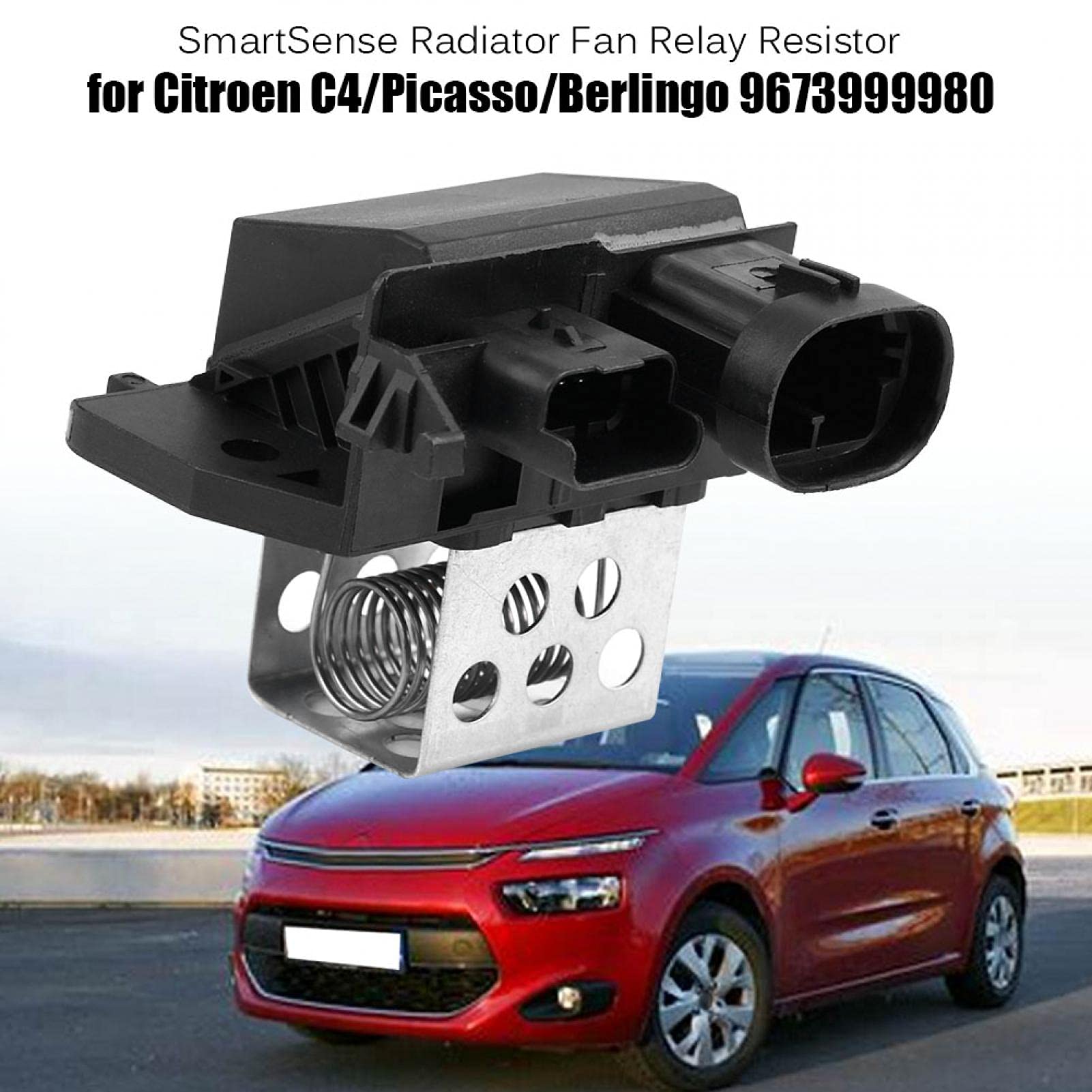 Résistance De Radiateur, Résistance De Relais De Ventilateur Resistance De Relais De Ventilateur De Radiateur Smartsense Pour Citroen C4picassoberlingo 9673999980 Noir Argent 86401047