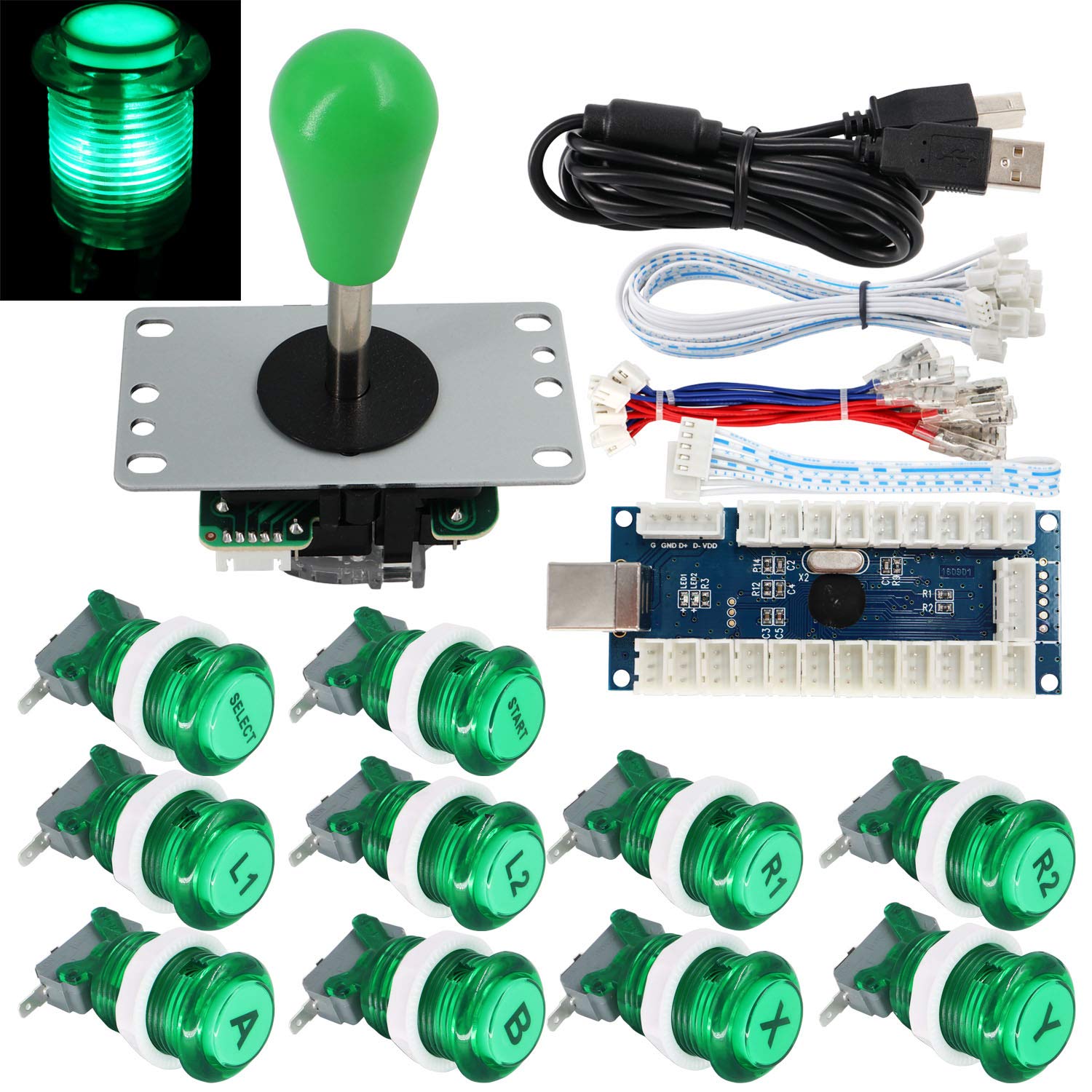SJ@JX Arcade Game LED DIY Kit Zero Delay USB Encoder Xbox One Style