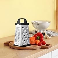 Vista 5 de Cheese Grater, Mini Size 4-Sided Stainless Steel Grater, Food Shredder for Cheese, Parmesan, Vegetable, Dishwasher Safe, Black