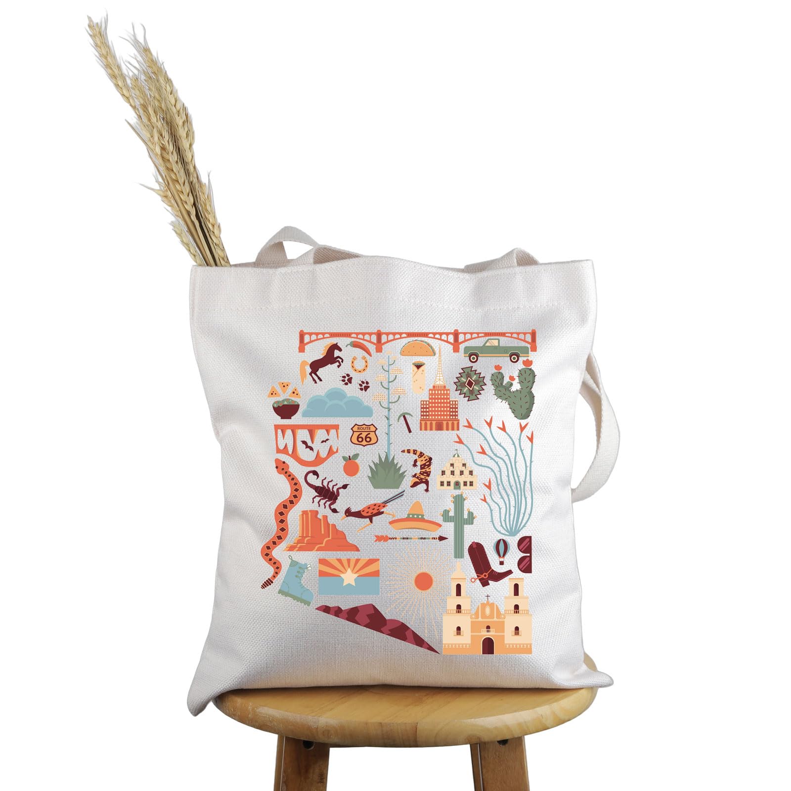PWHAOOArizona State Themed Gift Arizona Travel Tote Bag Desert Adventure Love Handbag Arizona Souvenir Gift (Arizona T)
