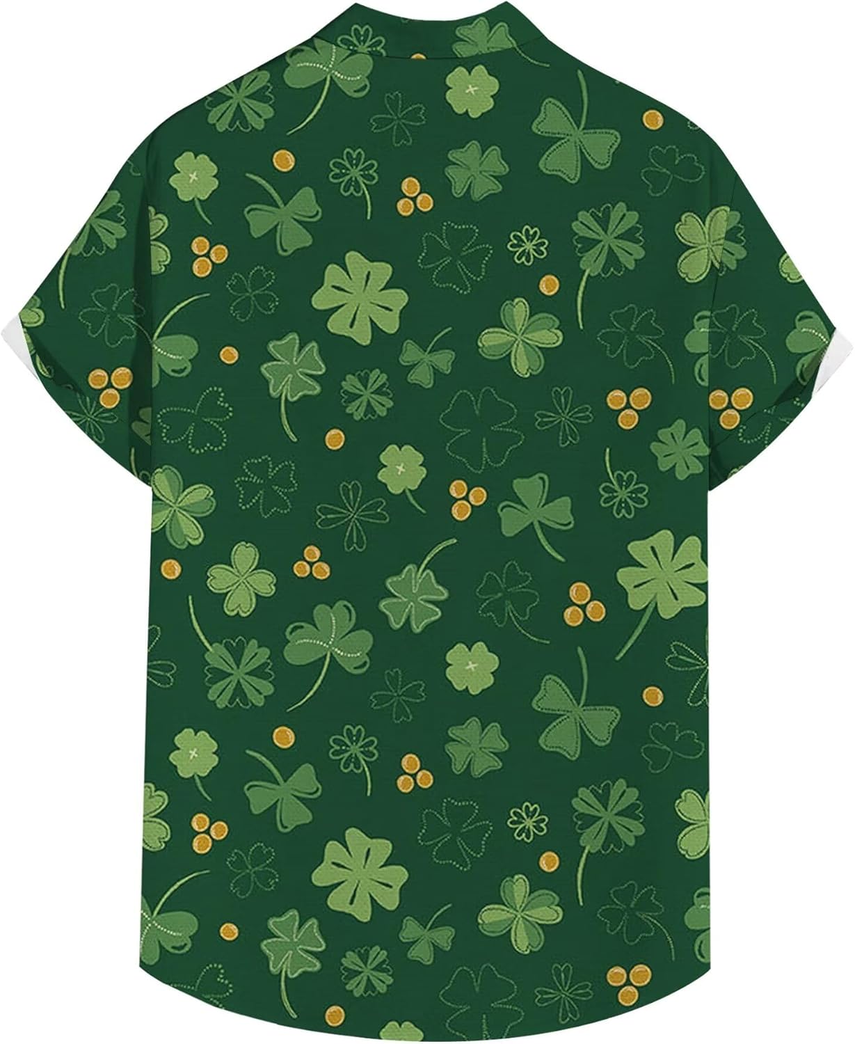 Men's St Patricks Day Shirt Funny Green Clover Saint Pattys Day Shirts Short Sleeve Button Down Shirt - Image 3