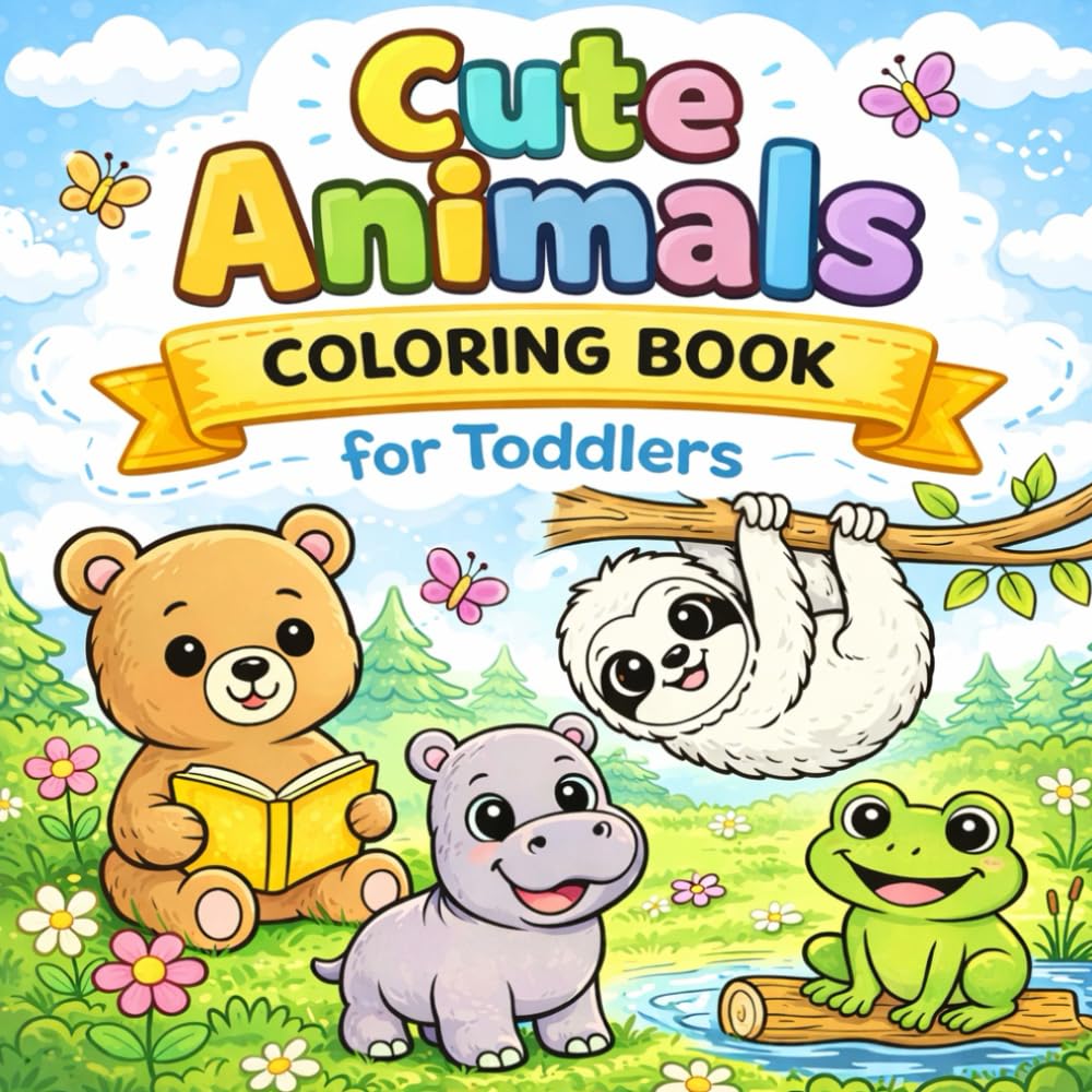Cute Animal: Coloring Book For Toddlers
