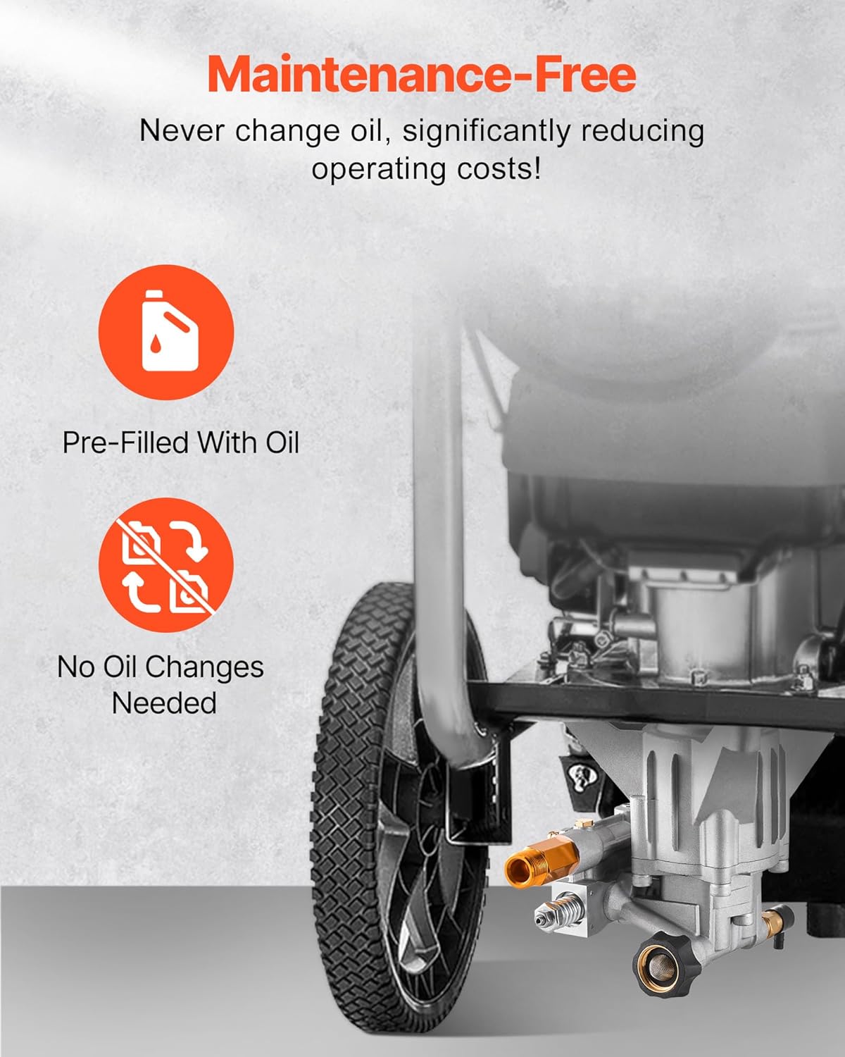 VEVOR Pressure Washer Pump, 7/8" Shaft Vertical, 2400 PSI, 2.5 GPM, Replacement Power Washer Pumps Kit with Hardware and Siphon Tube, Compatible with RYOBI, Honda, PowerStroke, Briggs and Stratton