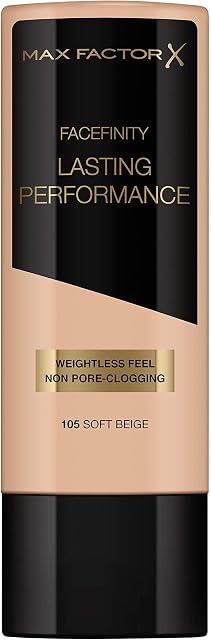 Max Factor Lasting Performance Long-Lasting Liquid Foundation - 105 Soft Beige, 35 ml