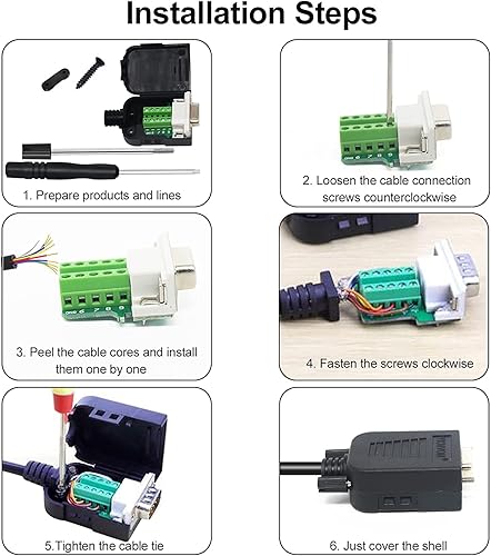 Miniatura 21 de DB9 Conector de ruptura hembra, puerto 9PIN sin soldadura RS232 Adaptador serie D-SUB RS485, placa de módulo sin soldadura con terminales