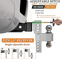 Vista 15 de VNN 10 Inch Drop Hitch 2.5 Inch Receiver - Interchangeable 3 Solid Ball Mount 1-7/8", 2", 2-5/16"(18,500 LBS GTW), Heavy Duty Aluminum Adjustable
