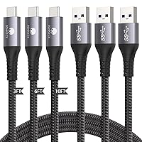 Vista 1 de CONMDEX Cable USB C Android Auto [3 pies + 6 pies + 10 pies] 10 Gbps USB 3.1 Gen 2 USB A a USB C Cable trenzado de transferencia de datos, cable