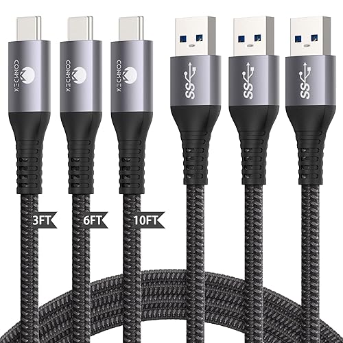 CONMDEX Cable de carga USB C de carga rápida (3 pies+6 pies+10 pies, 3 paquetes), 3 A USB-C a USB A Android Auto, cable de transferencia de datos CONMDEX Cable de carga USB C de carga rápida (3 pies+6 pies+10 pies, 3 paquetes), 3 A USB-C a USB A Android Auto, cable de transferencia de datos