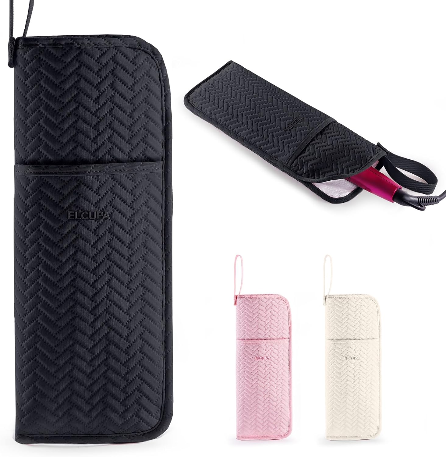 Hair Tools Travel Bag, Heat Resistant Curling Iron Holder & Flat Iron Case, Hot Tools Organizer Pouch for Hair Straightener, Hair Dryer, Crimper & Styling Accessories, Travel Makeup Bag Hair Tools Travel Bag, Heat Resistant Curling Iron Holder & Flat Iron Case, Hot Tools Organizer Pouch for Hair Straightener, Hair Dryer, Crimper & Styling Accessories, Travel Makeup Bag