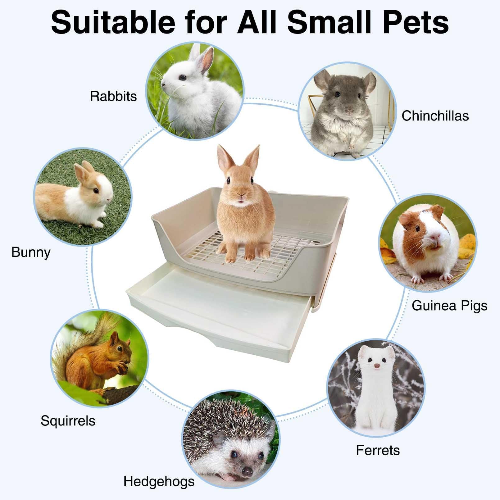 kathson Large Rabbit Litter Box Trainer, Potty Corner Toilet with Drawer Bigger Pet Pan for Adult Hamster, Guinea Pig, Ferret, Galesaur, Bunny and Other Animals (Brown) - image 6