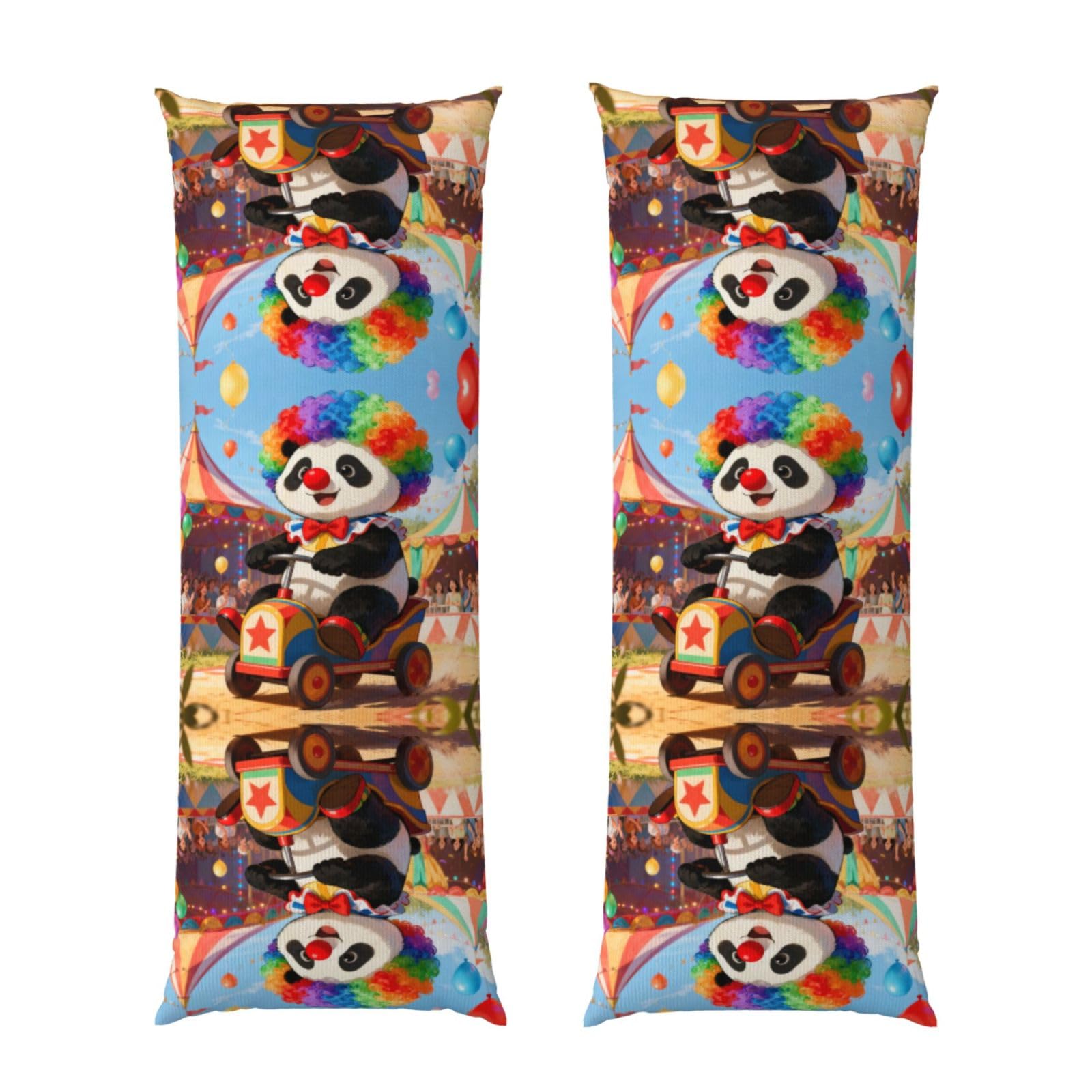 Panda Clown Body Pillowcase 20x60-Ultra Soft Plush Long Pillow Cover with Hidden Zip for Sleeping
