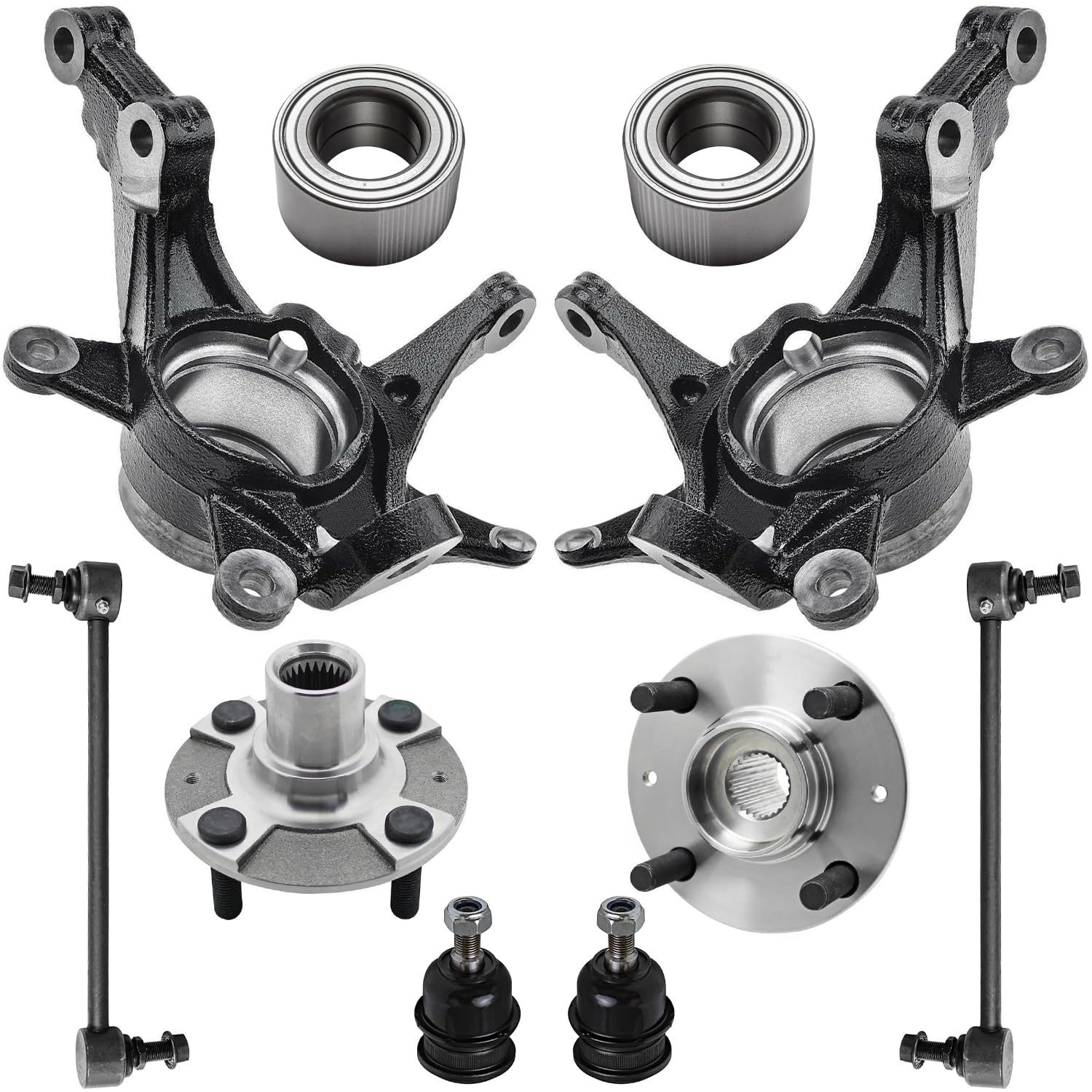 Detroit Axle - 10pc Front Loaded Knuckles Kit for 2014-2017 Hyundai Accent