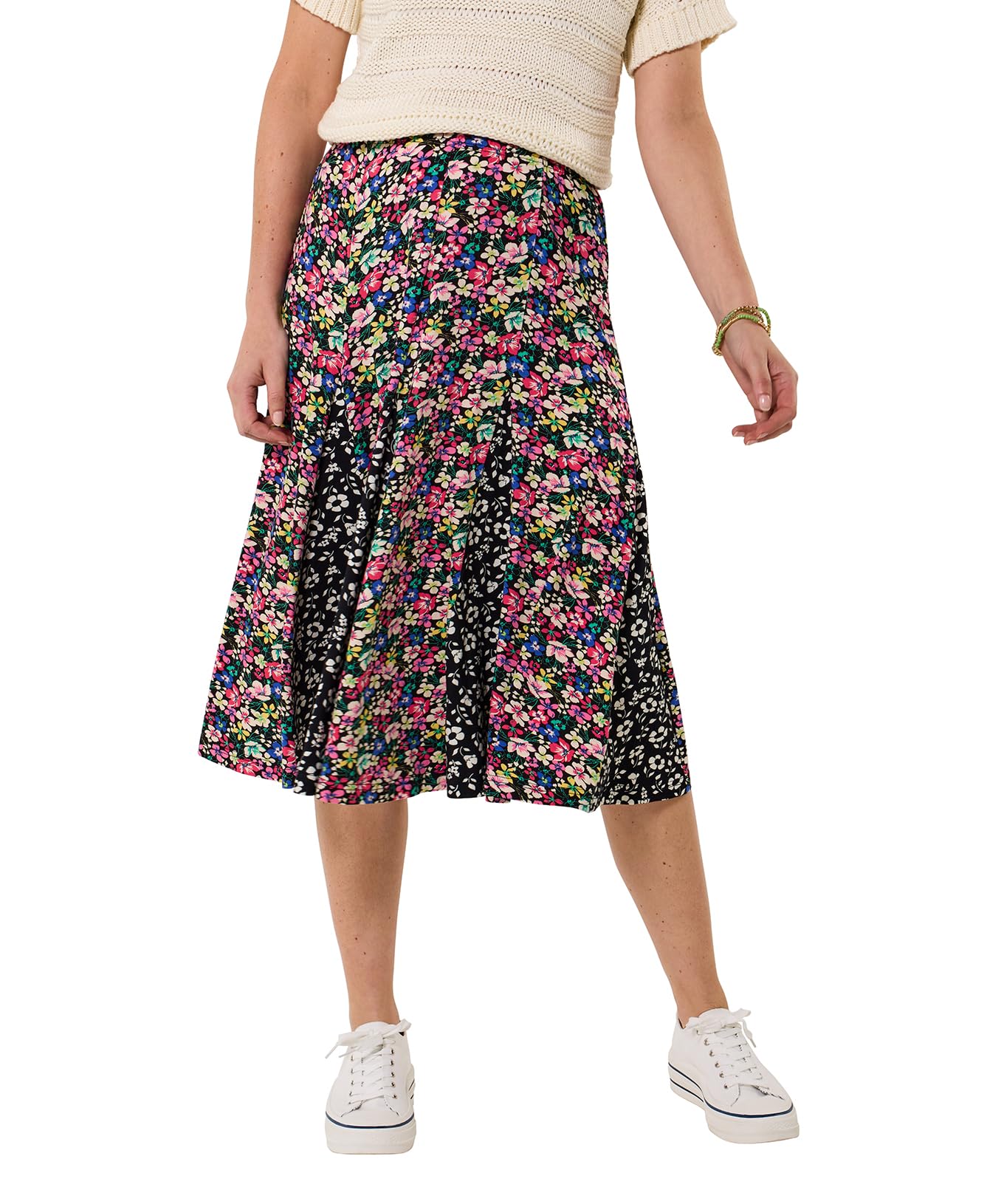 Women's Celine Jersey Knee Length Godet Skirt - Size 16 - Black - by Joe Browns
