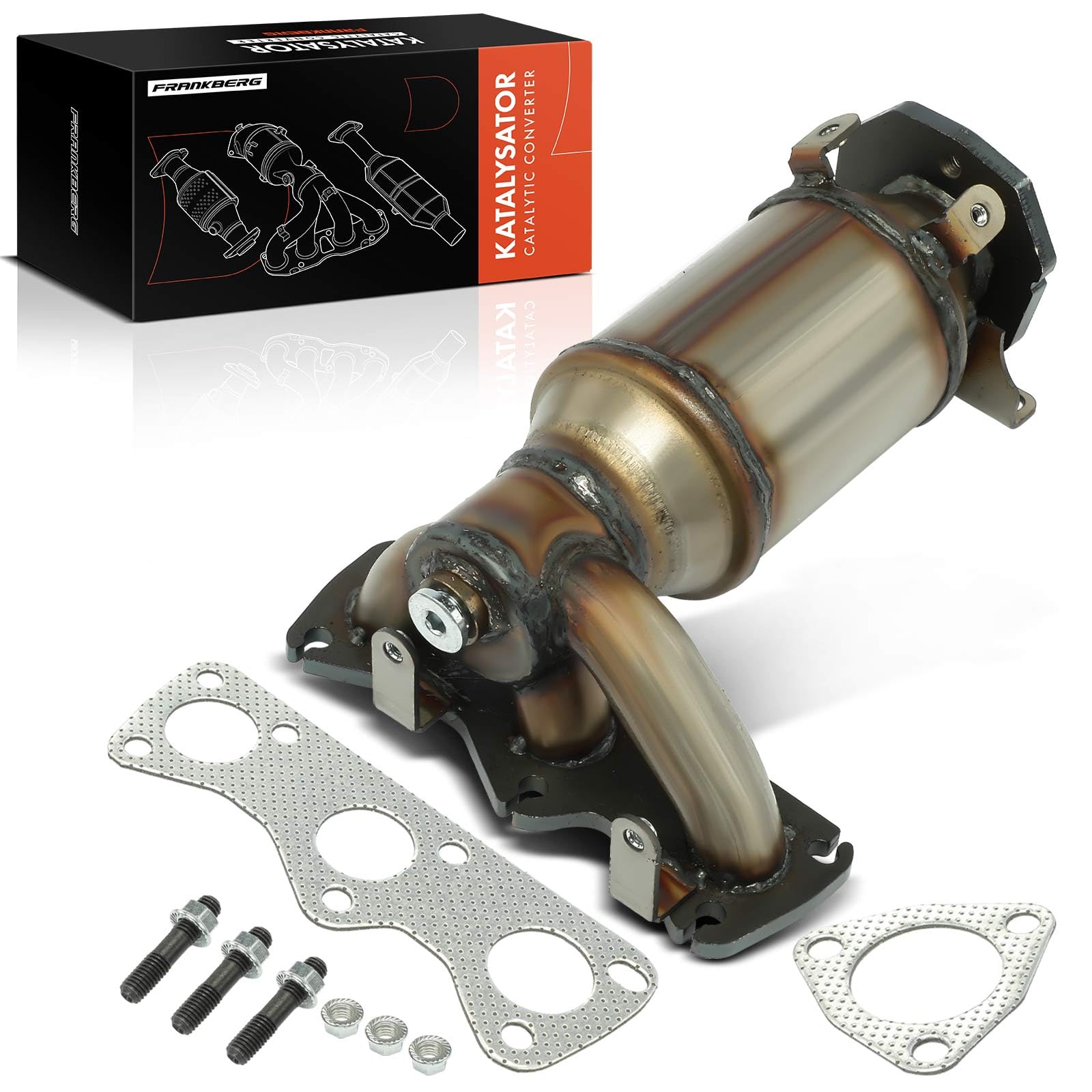 Frankberg Katalysator Benzin Vorne Kompatibel mit Polo 9A 9N 1.2 2004-2009 Ibiza III Fabia I 6Y2 6Y3 6Y5 Fabia II 542 Fox Schrägheck Replace# 03D253020LX