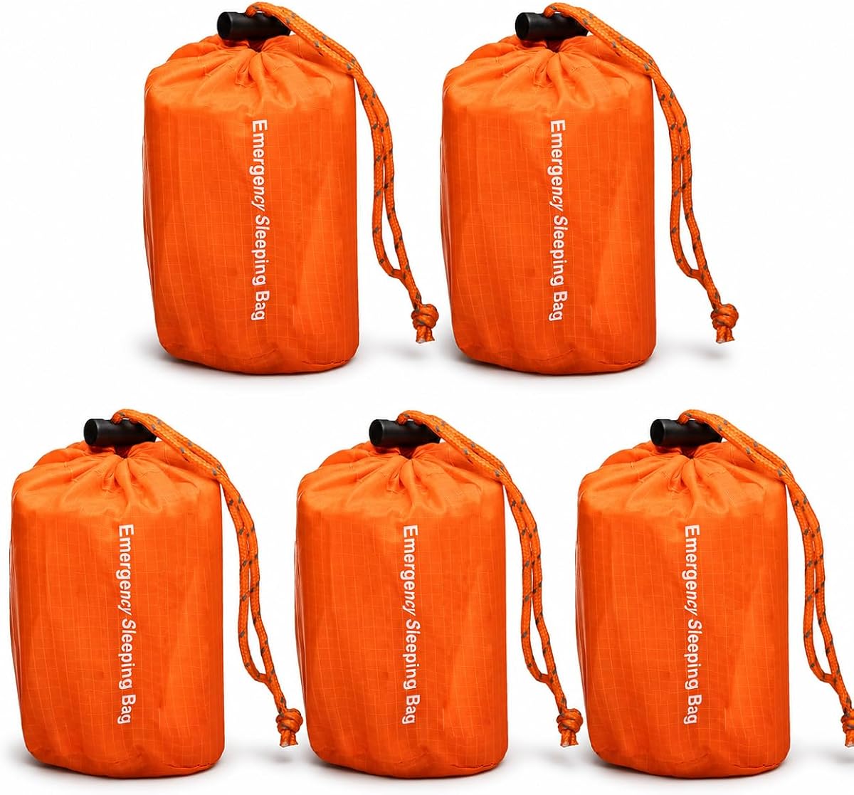 NovaMedic Emergency Sleeping Bag 5 Pack – 84"x36" Thermal Mylar Survival Bivy