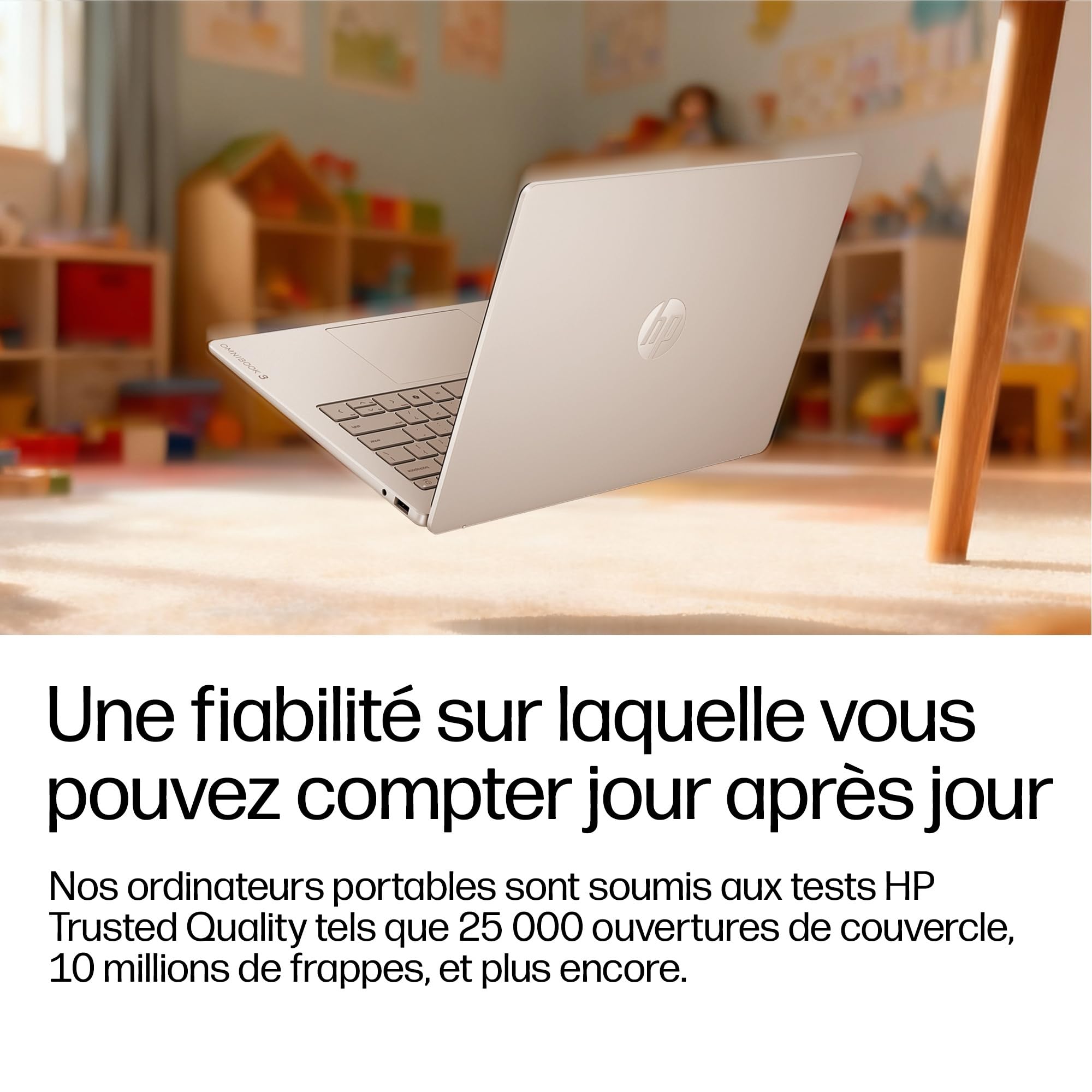 HP OmniBook 3 16-bu0022nfx Ordinateur Portable 16" 2K IPS, PC Portable (Intel Core 5-120U, RAM 8 Go, SSD 512 Go, Intel Graphics, Windows 11), Laptop Argent, Clavier AZERTY