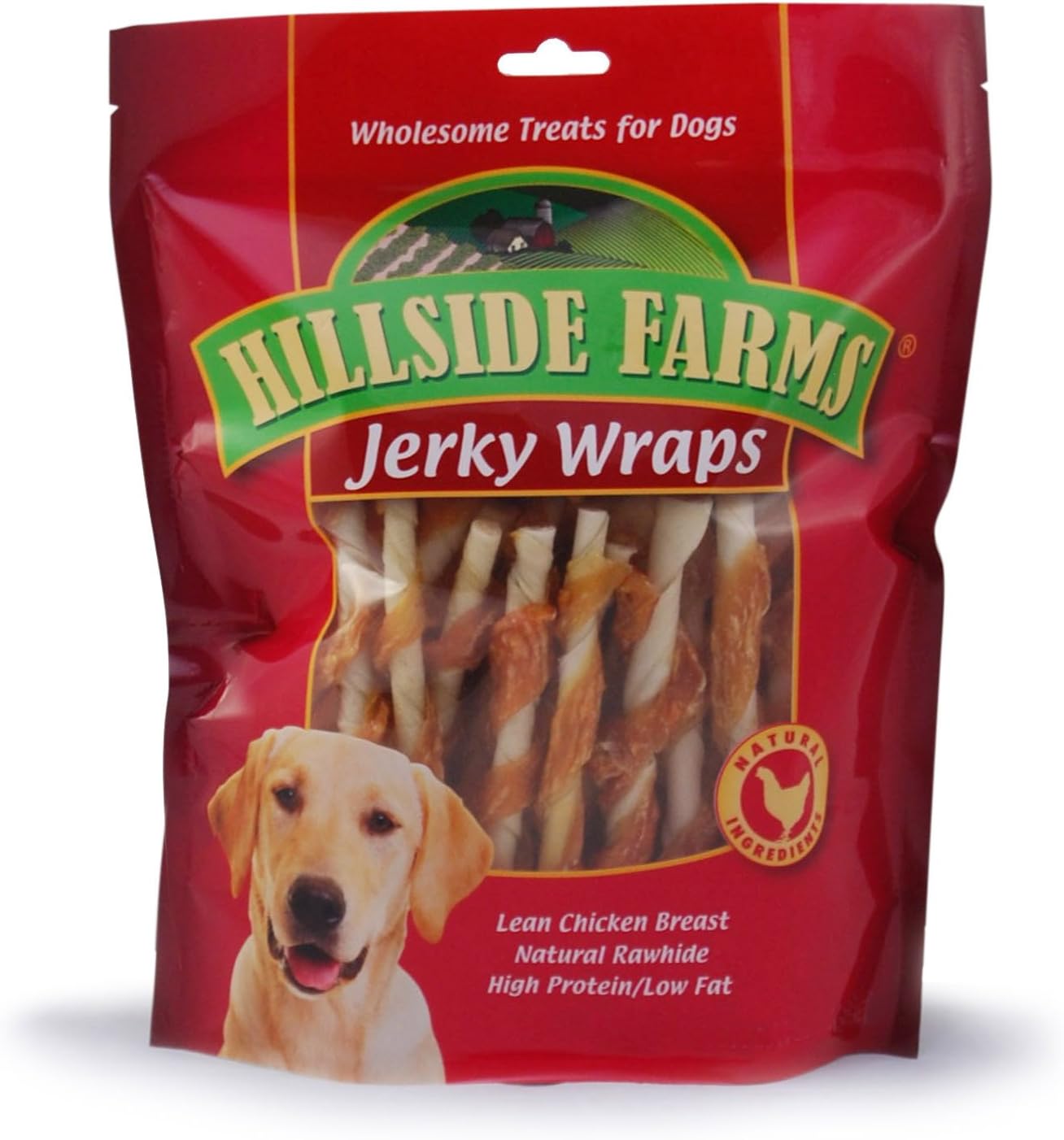 Hillside Farms Chicken And Rawhide Jerky Wraps Premium Dog