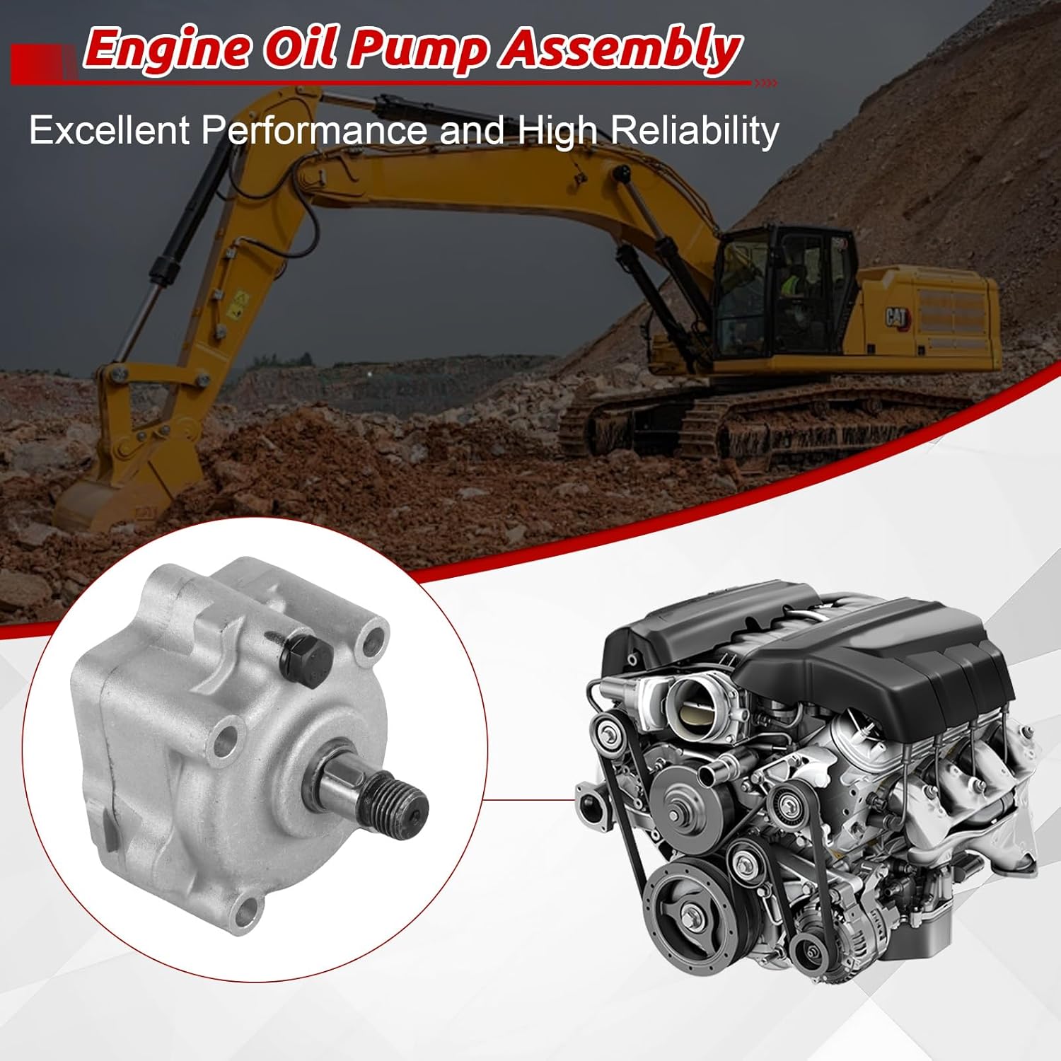 Oil Pump Assembly, 15471-35010 15471-35013 15471-35012 1PC Engine Oil Pump Replacement for Kubota Engine D750 D850 D950 V1100 V1200 V2403 V2203 V2003 V1902 V1903 D1102 D1503