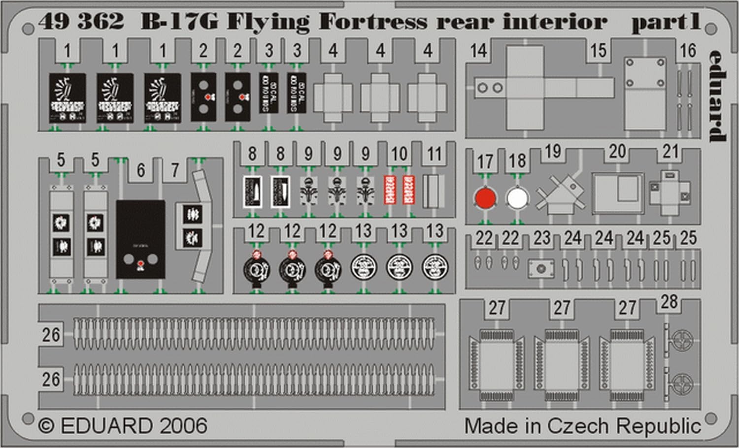 Eduard Accessories 49362 Model Building Accessories B-17G Flying Fortress Rear Interior for Revell/Monogram Kit