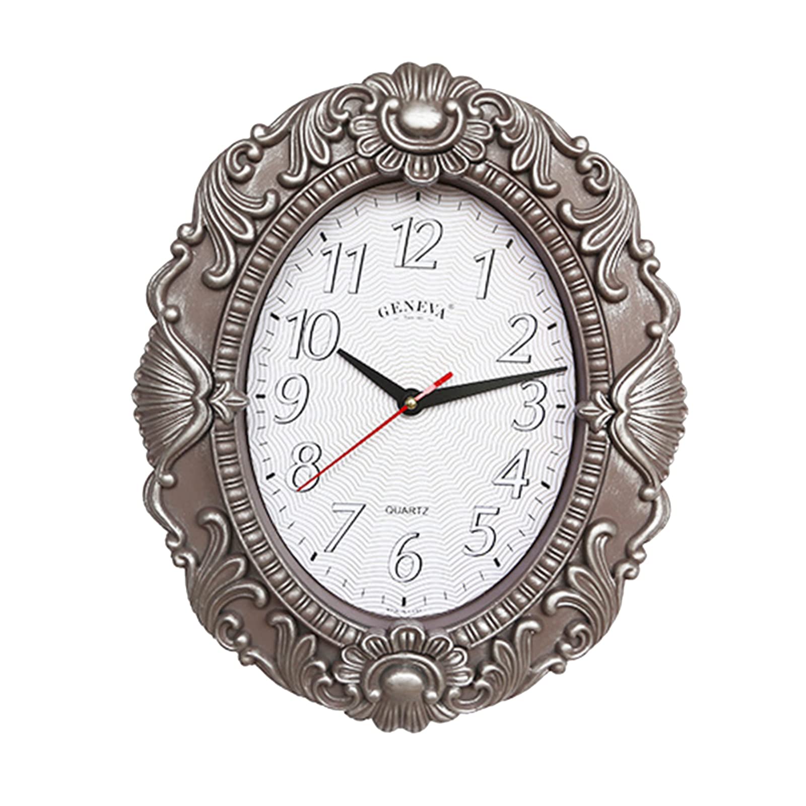 Horloge murale ovale avec pendule et ruban blanc design épuré