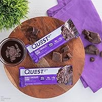 Vista 4 de Quest Nutrition Barras de proteína con trozos de chocolate doble, barras de 20g de proteína, 1g de azúcar, 4g de carbohidratos netos, sin gluten