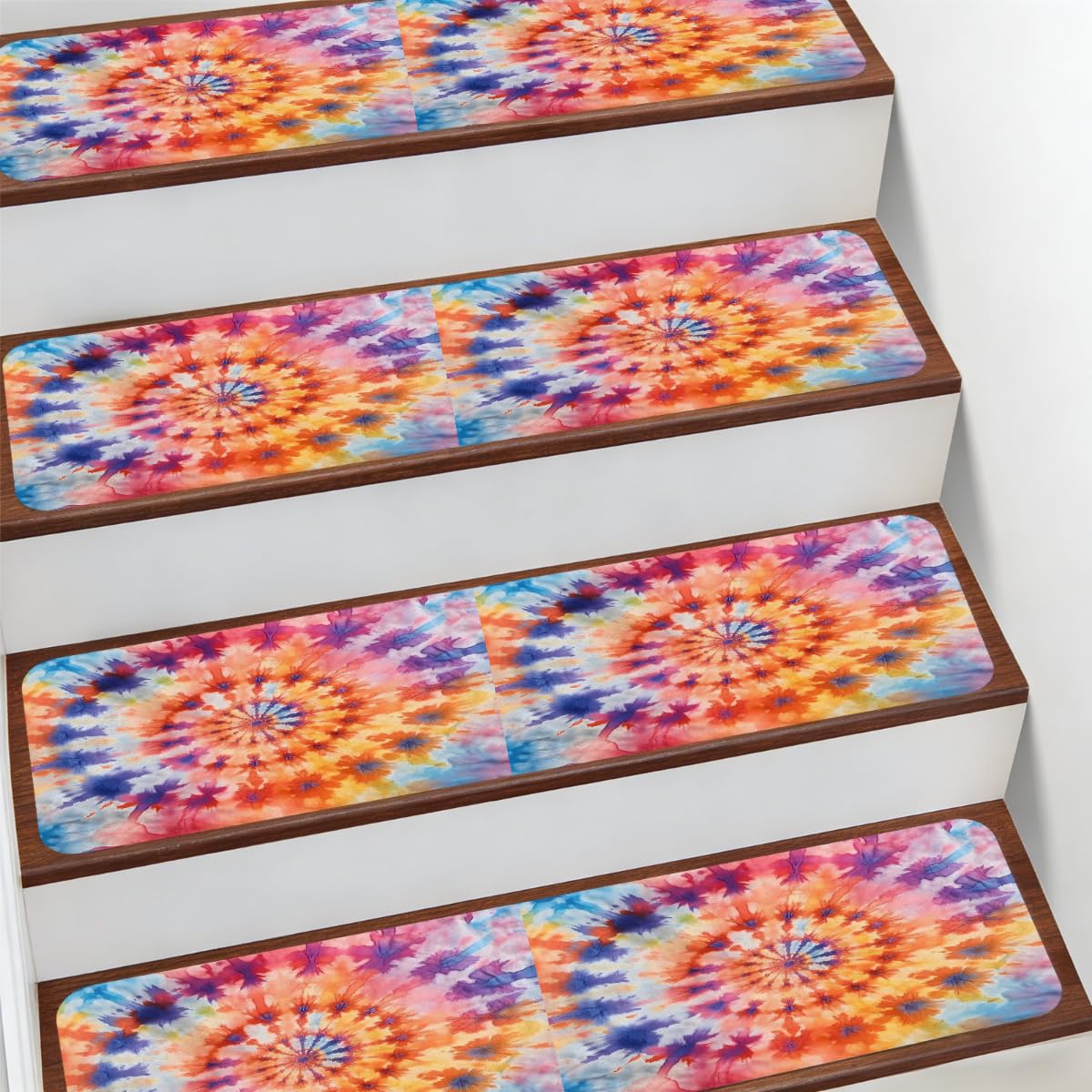 Alfombra para escaleras Mexpekil de 19,8x76,2 cm en teñido anudado
