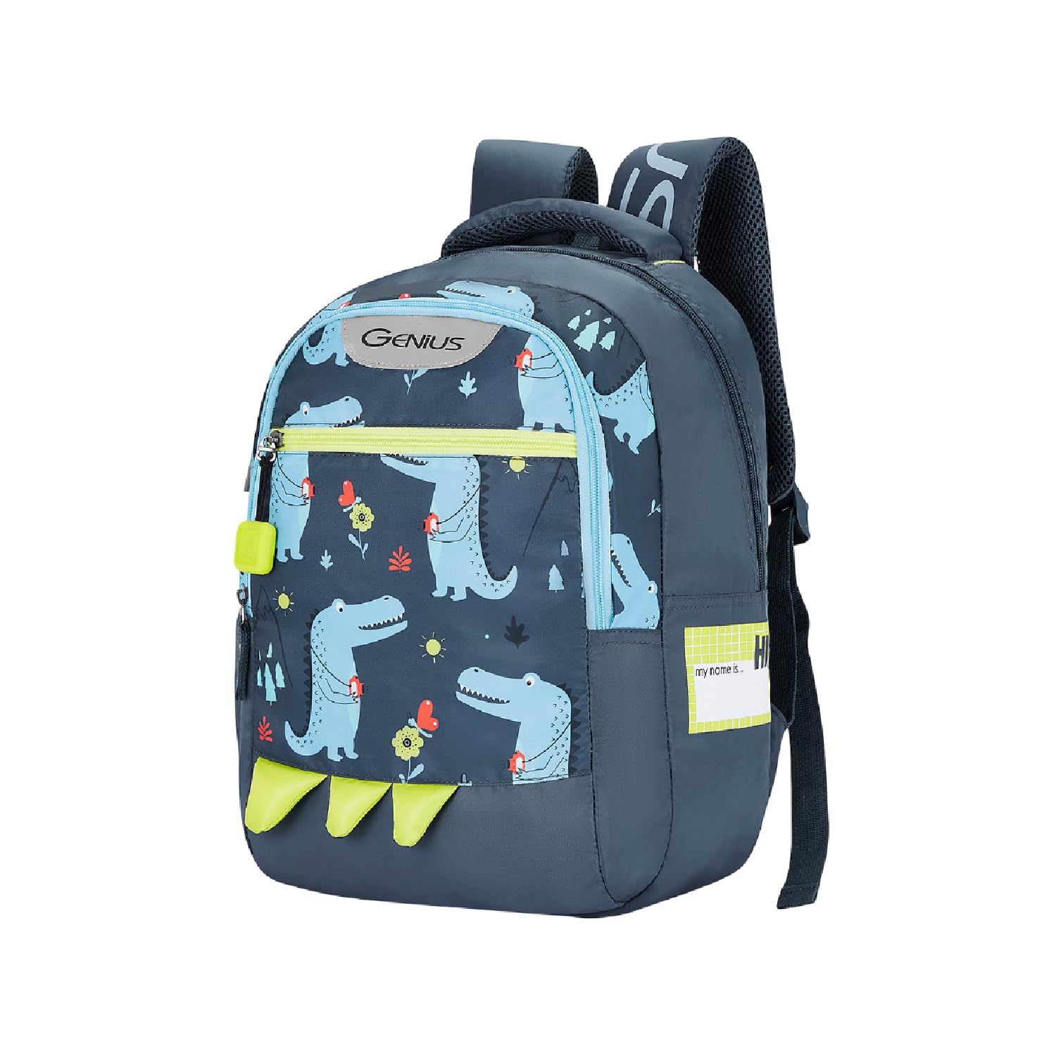 safari Genius Dino 23L Kids Printed Backpack, 2 Compartments, Bottle Holder, Front Pocket, School Bag for Boys and Girls, Bag for Kids, Hidden Pocket-picture-52