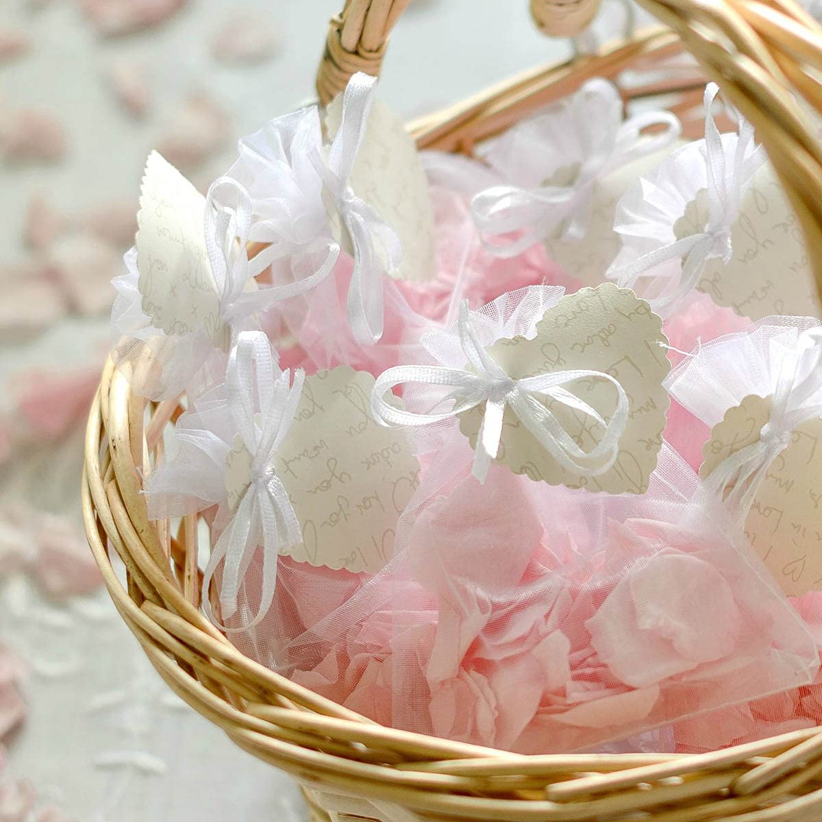 Gmnosuw 100 bolsas de regalo de organza con cordón para joyas, collares, tela transparente de malla blanca de 4 x 6 pulgadas, bolsa de regalo de tamaño mediano para baby shower, Navidad, cumpleaños,