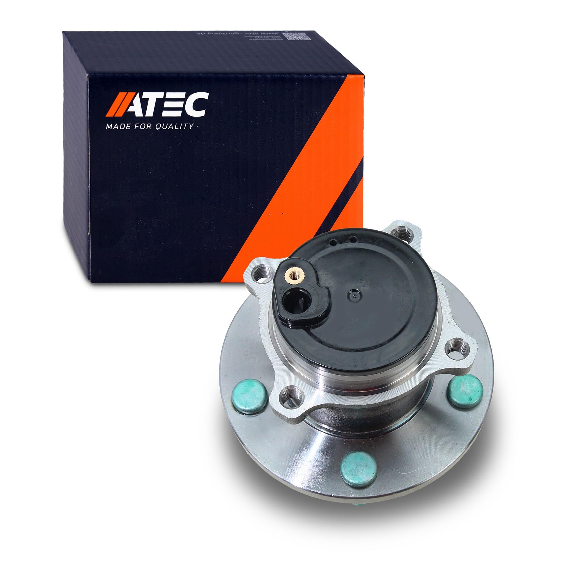 ATEC Germany 1x Buje de rueda trasera rodamiento de rueda juego con sensor | Compatible con: Mazda 3, 3, 3 con portón trasero, 3 triples traseros, 5, 5