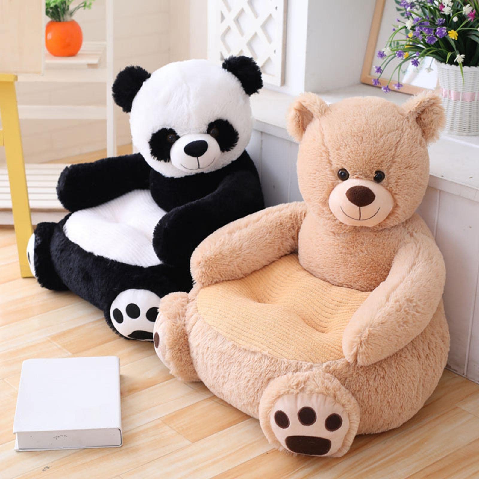 Canapé Enfant, Fauteuil Bébé, Fauteuil de Lecture, Fauteuil en Forme d'animal, Chaise de Sol, Siège Moelleux et Confortable pour Que Les Tout-peti, Ours