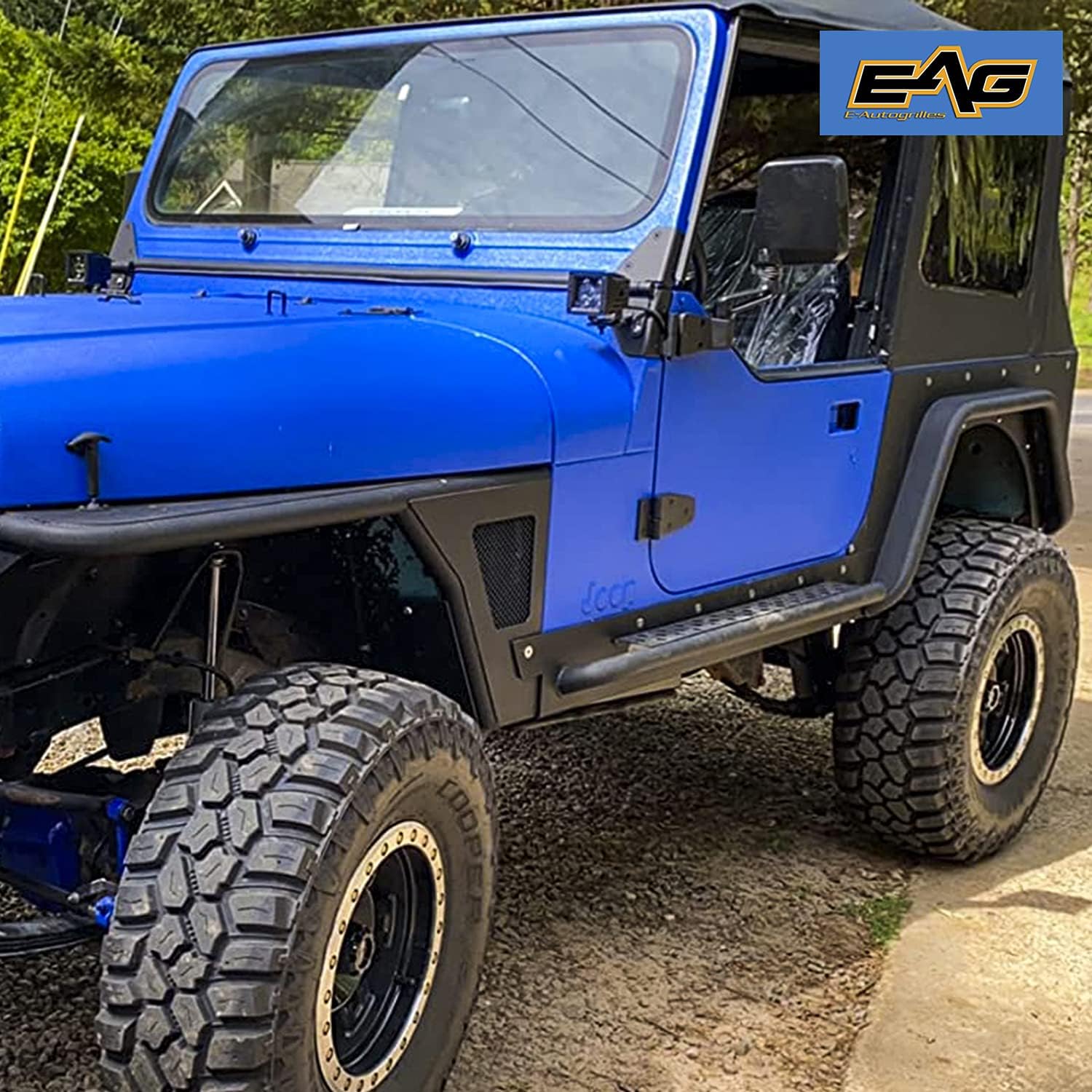 EAG Rock Slider Guards Nerf Bar Side Steps Armor Running Boards Fit for 87-95 Wrangler YJ