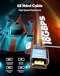 HDMI Cable 3.3 Feet, 4k HDMI 2.0 Cable eARC-Snowkids 18Gbps High Speed HDMI Cord (4K 60Hz 3D Support, Ethernet Function, Video 4K UHD 2160p, HD 1080p for Fire-TV, Net-filx, PS-3/4, ect)