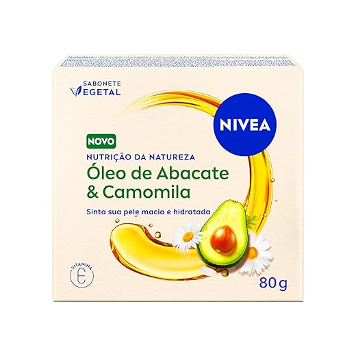 NIVEA Sabonete Vegetal Nutrição Da Natureza Óleo de Abacate & Camomila 80g - Pele limpa, macia e hidratada por mais tempo.