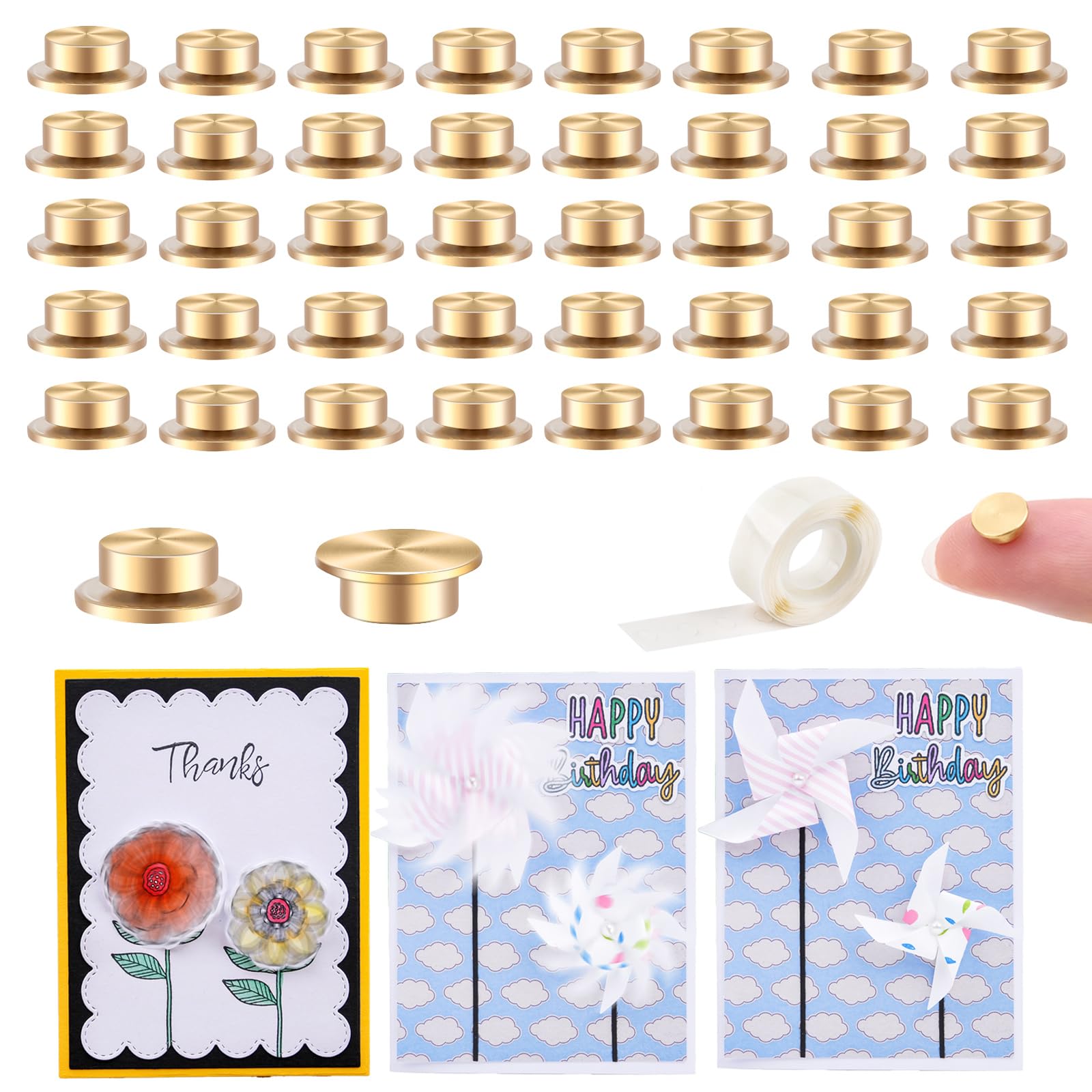 100Pcs Mini Metal Rotating Bearings for DIY Handmade Crafts Paper Cards Scrapbooking DIY Greeting Cards 360°Rotation Smooth Spin Mechanism Spinner for Jewelry Making Nail Decoration