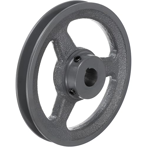 uxcell AK61-3/4 V-Belt Sheave 3/4"Bore 5.95"OD Single Groove Web Sheave Bored-to-Size Sheave, Cast Iron, Belt Section for 4L or A Belt