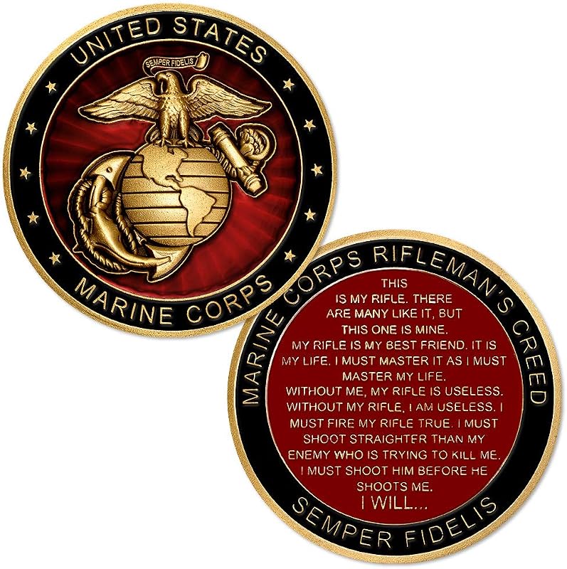 U.S. Marine Corps Rifleman's Creed Challenge Coin