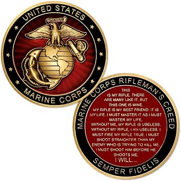 U.S. Marine Corps Riflemans Creed Challenge Coin